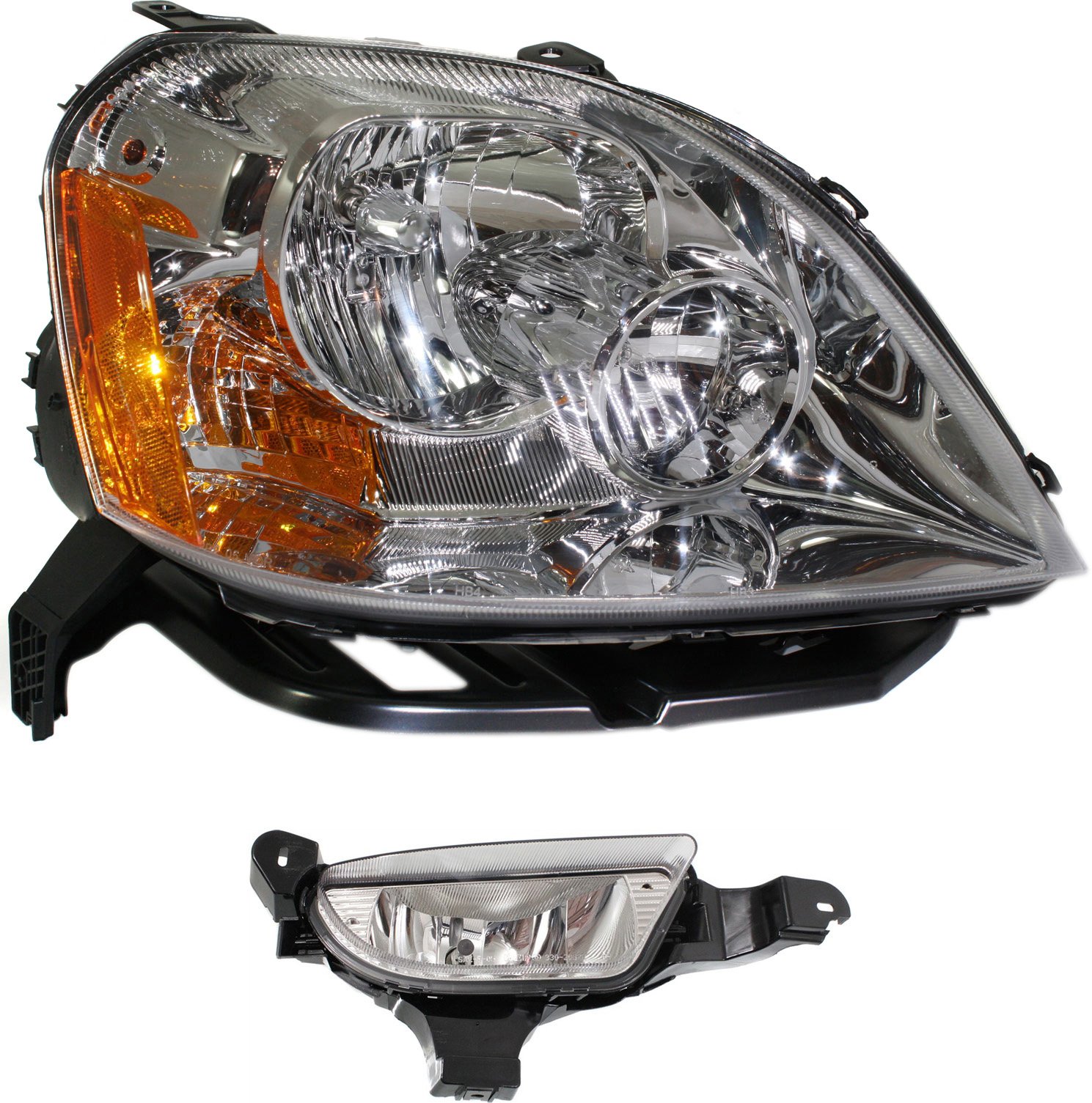Headlight with Bulb for Ford Five Hundred 2005-2007, Right (Passenger), with Fog Light, 2-Piece Kit Replacement