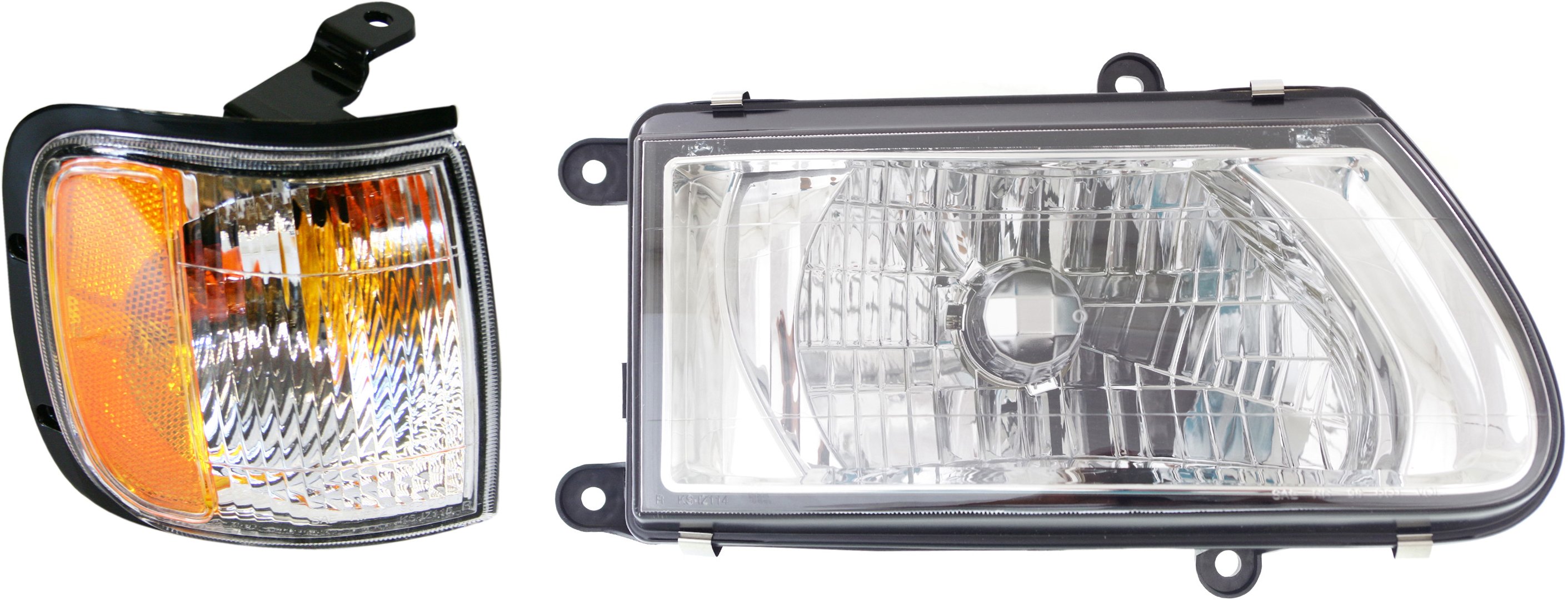 Headlight Assembly for 2000-2002 Honda Passport/Rodeo, Right (Passenger), Halogen, 2-Piece Kit, with Corner Light, Replacement