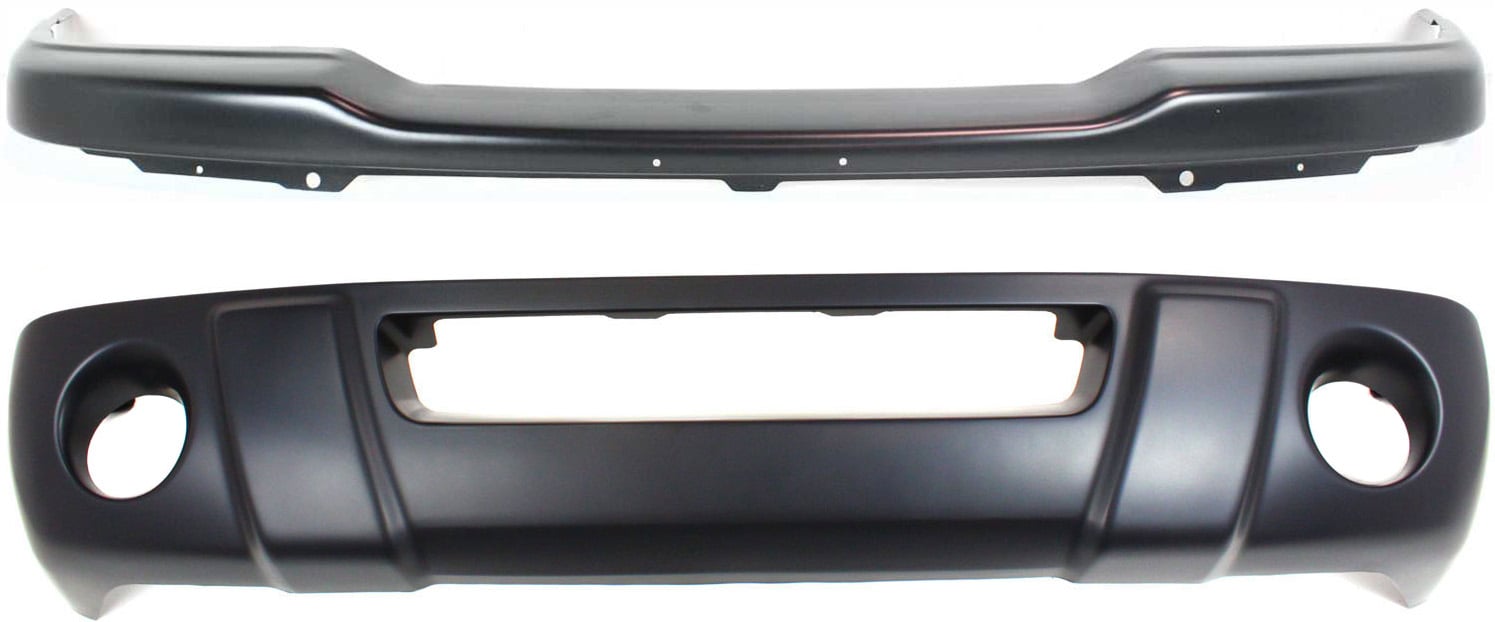 Front Bumper Kit for 2001-2003 Ford Ranger, Painted Black, 2-Piece Set with Valance, for Edge Models, Replacement