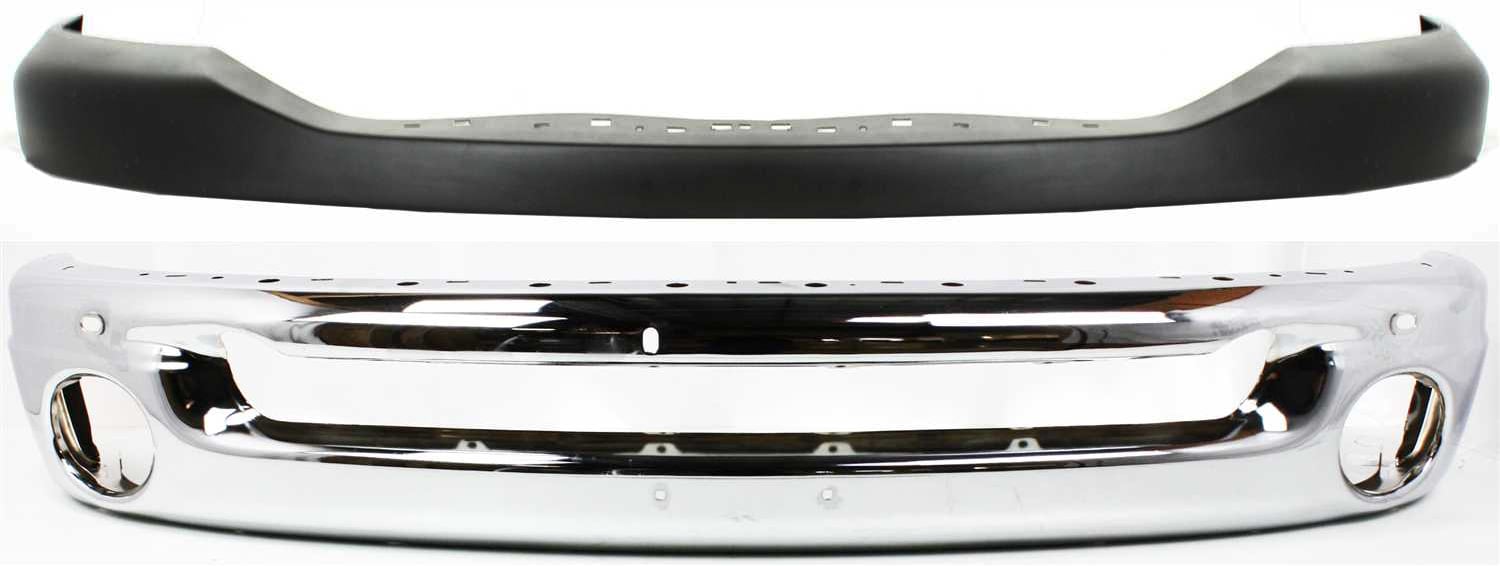 Front Bumper Cover for Dodge Ram Full Size Pickup 2006-2009, Textured, 2-Piece Kit Replacement with Bumper