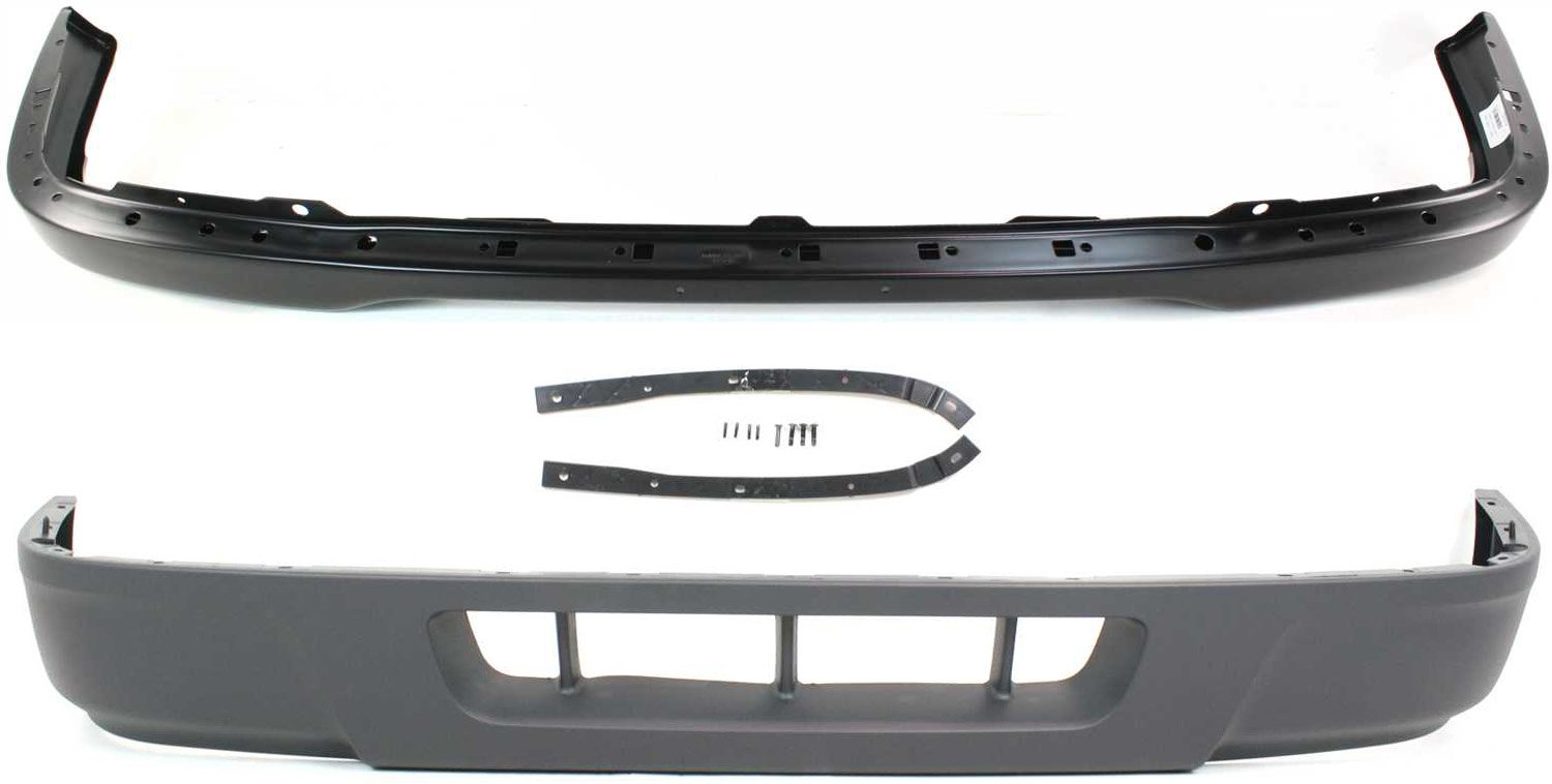 Front Bumper for 2004-2005 Ford Ranger, Painted Black, 2-Piece Kit with Valance, Replacement