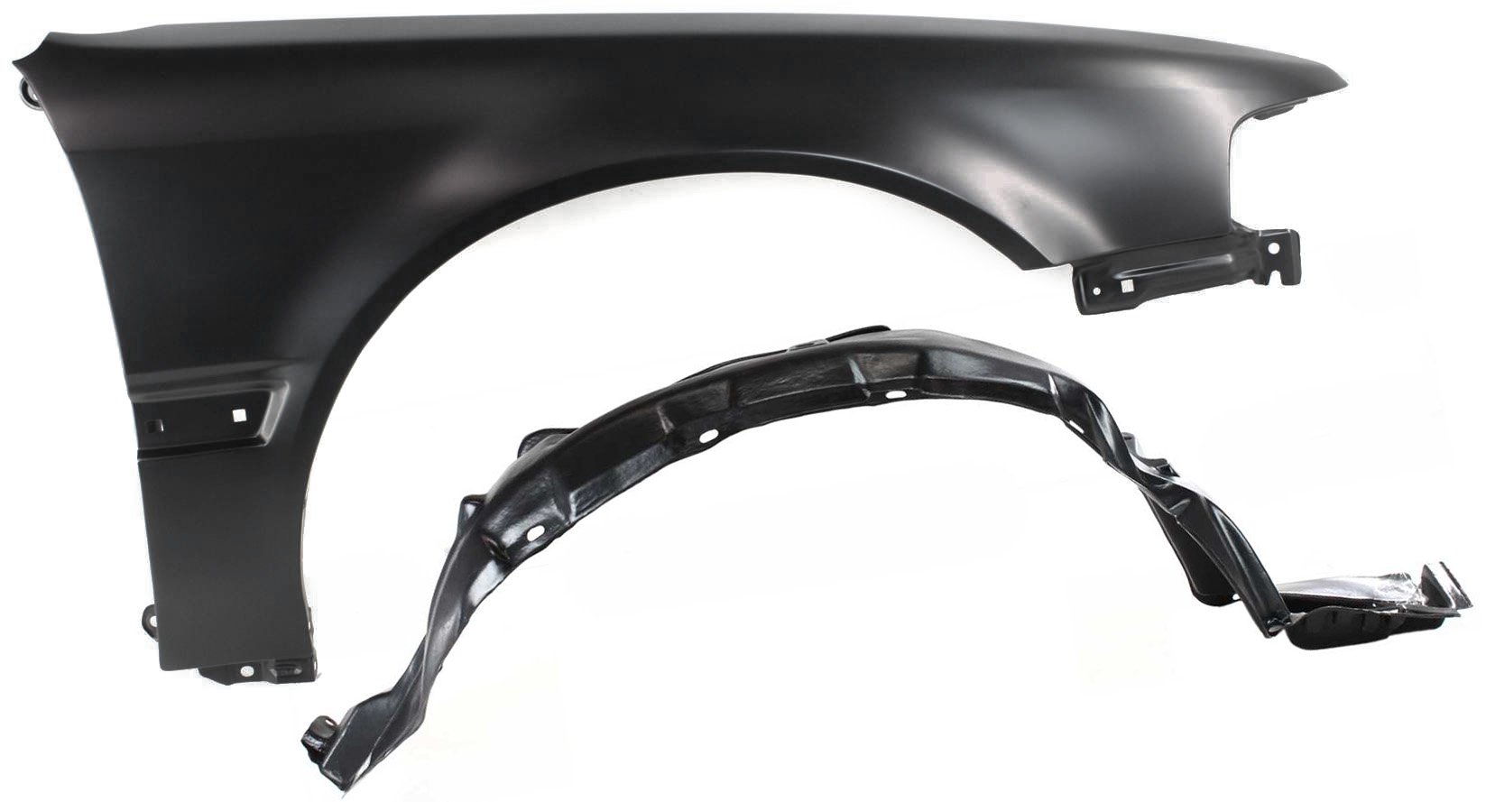 Front Fender Right (Passenger) 2-Piece Kit with Fender Liner for 1990-1993 Honda Accord, Replacement Part