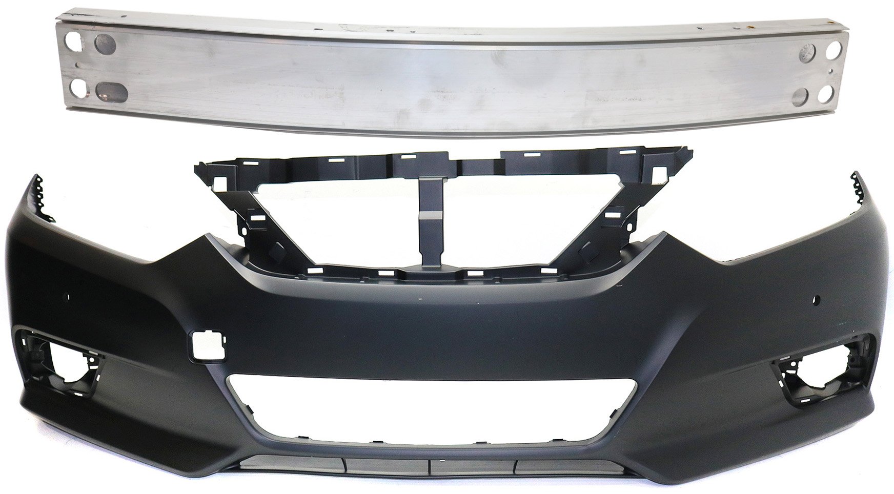 Front Bumper Cover Kit for 2016-2018 Nissan Altima, Primed (Ready to Paint), 2-Piece Set with Bumper Reinforcement, Replacement