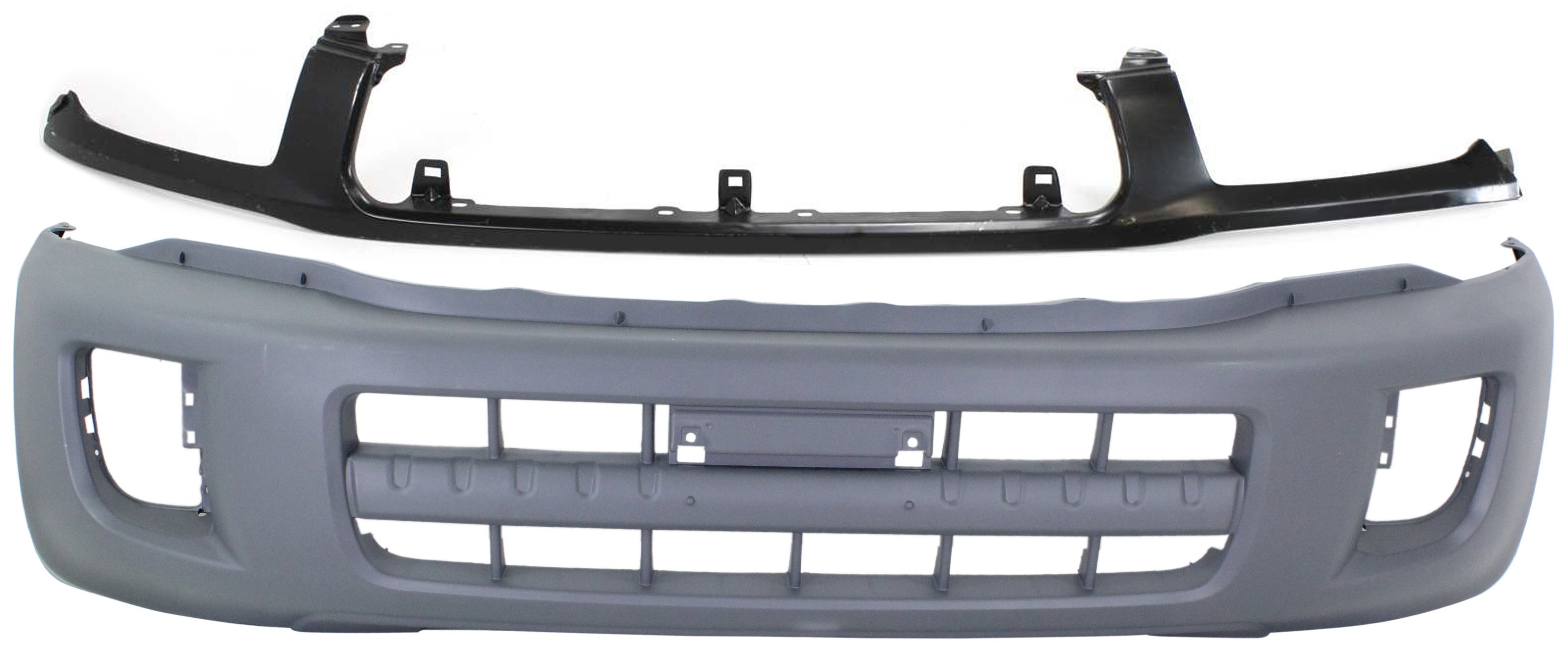 Front Bumper Cover for 2001-2003 TOYOTA RAV4, 2-Piece Kit with Bumper Trim, Replacement