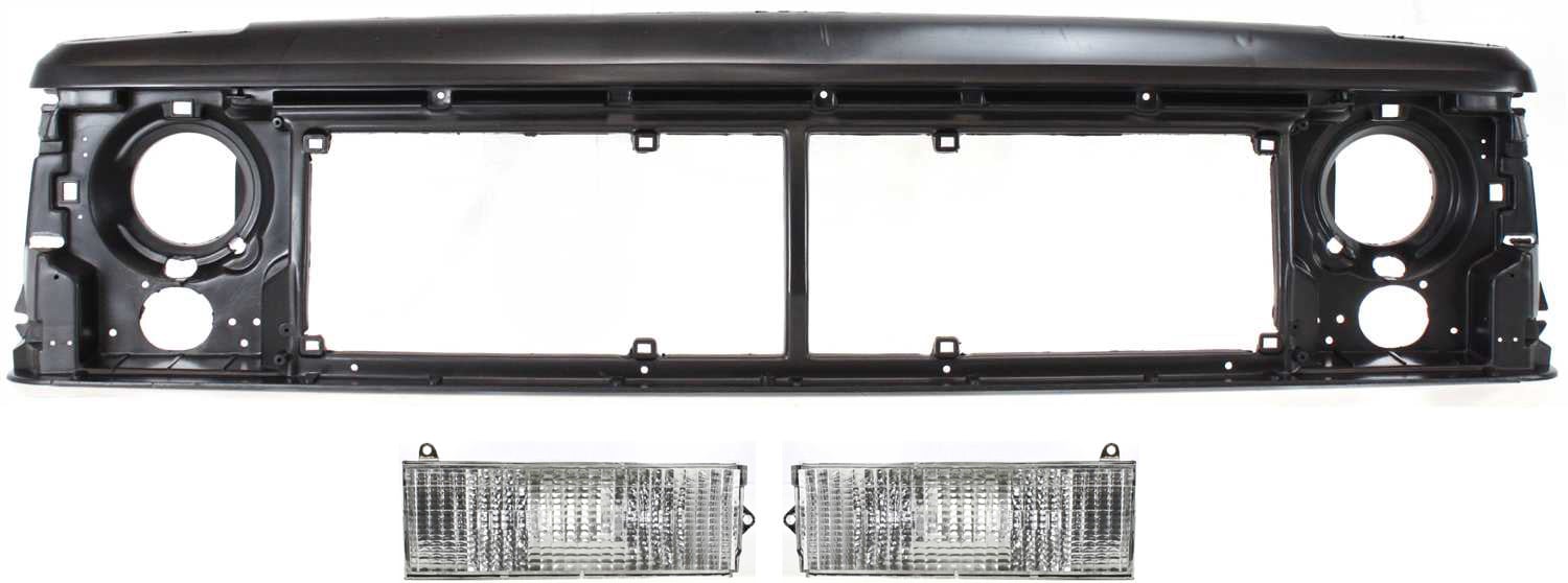 3-Piece Kit Header Panel with Header Panel and Turn Signal Lights for 1991-1996 Jeep Cherokee / 1991-1992 Comanche, Replacement