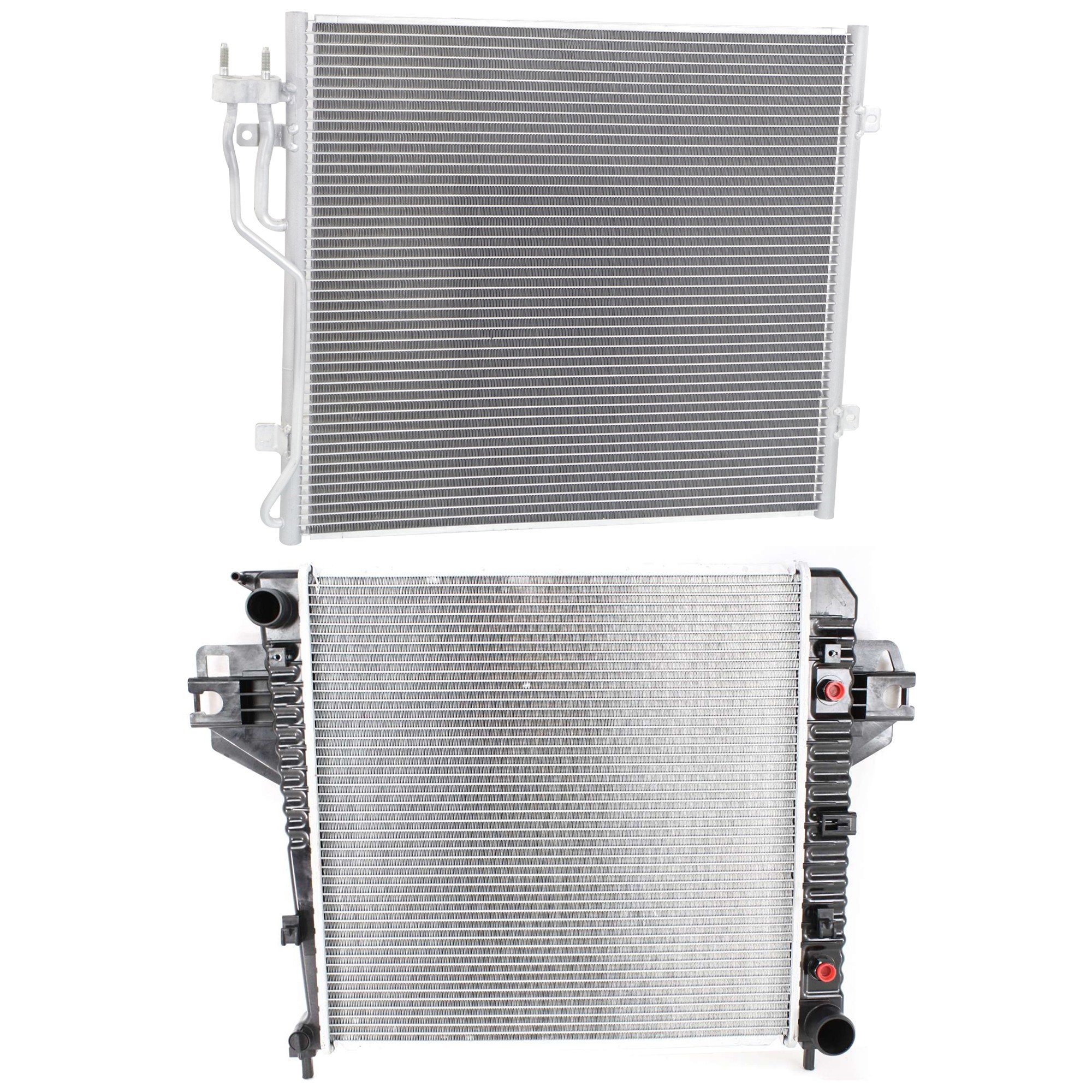 Radiator Kit for 2002-2006 Jeep Liberty, Aluminum Core, Suitable for 6 Cylinder, 3.7L Engine, with Air Conditioning Condenser, Replacement