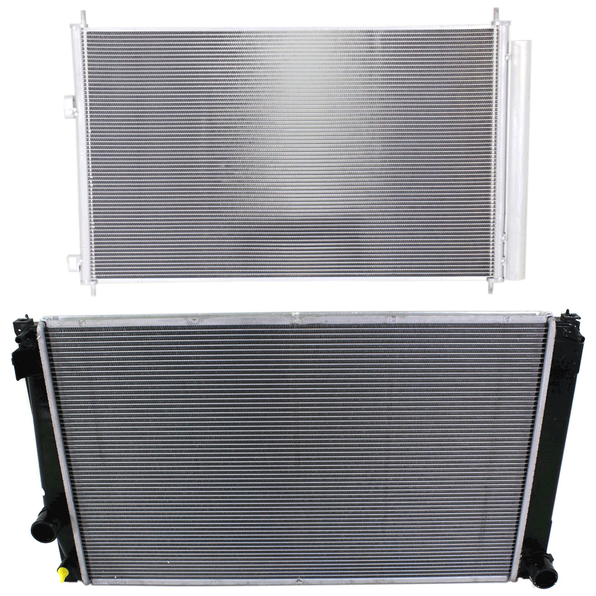Radiator Kit for 2006-2012 Toyota RAV4, Aluminum Core, 4 Cylinder, 2.4/2.5 Liter Engine, 1-Row Core, with Air Conditioning Condenser, Replacement