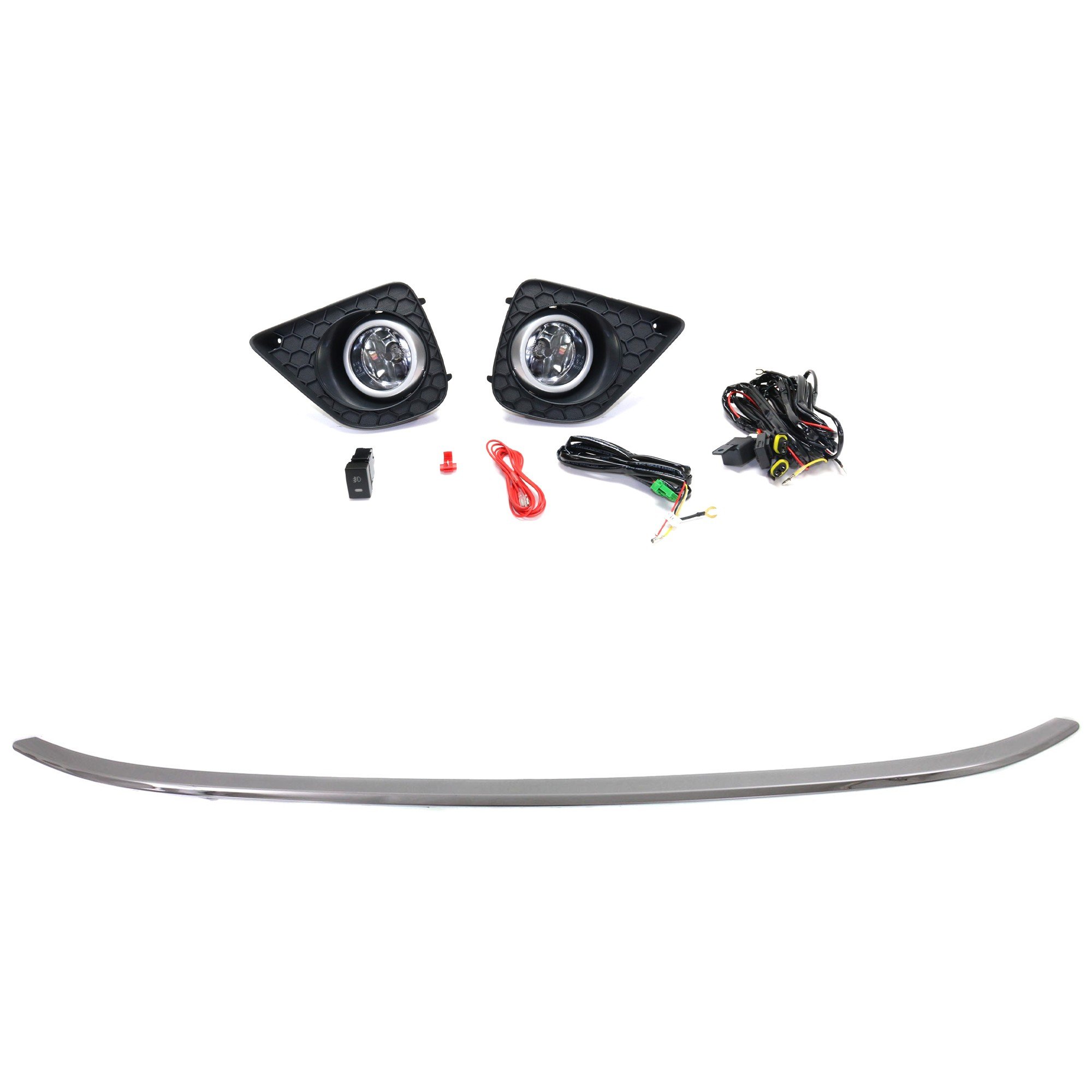 Fog Light Kit for Honda Accord 2013-2015, Right (Passenger) and Left (Driver), 2-Piece, Halogen, Clear Lens, Replacement