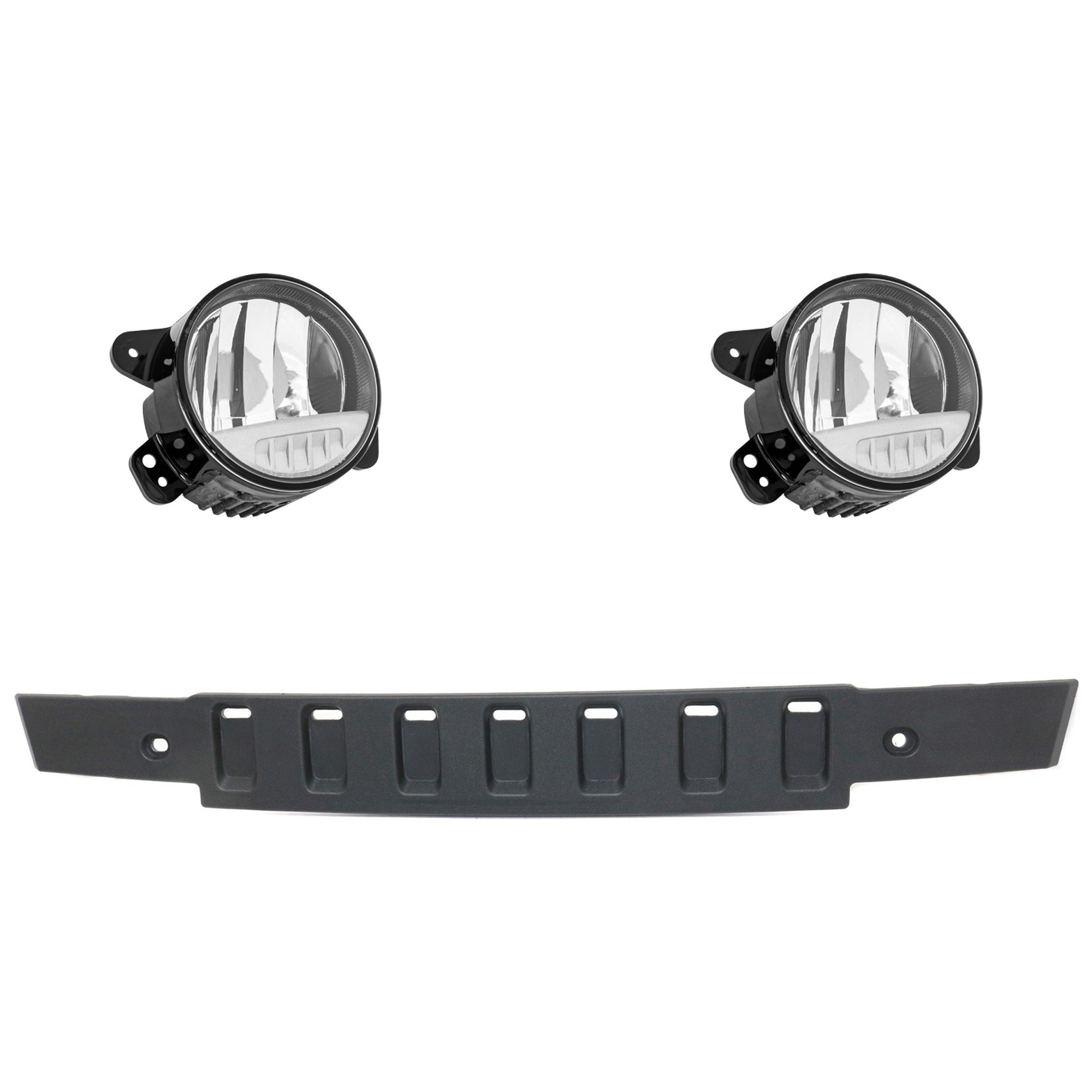 LED Fog Light for Jeep Wrangler 2007-2011 / Wrangler JK 2018, Right (Passenger) and Left (Driver), 3-Piece kit Replacement