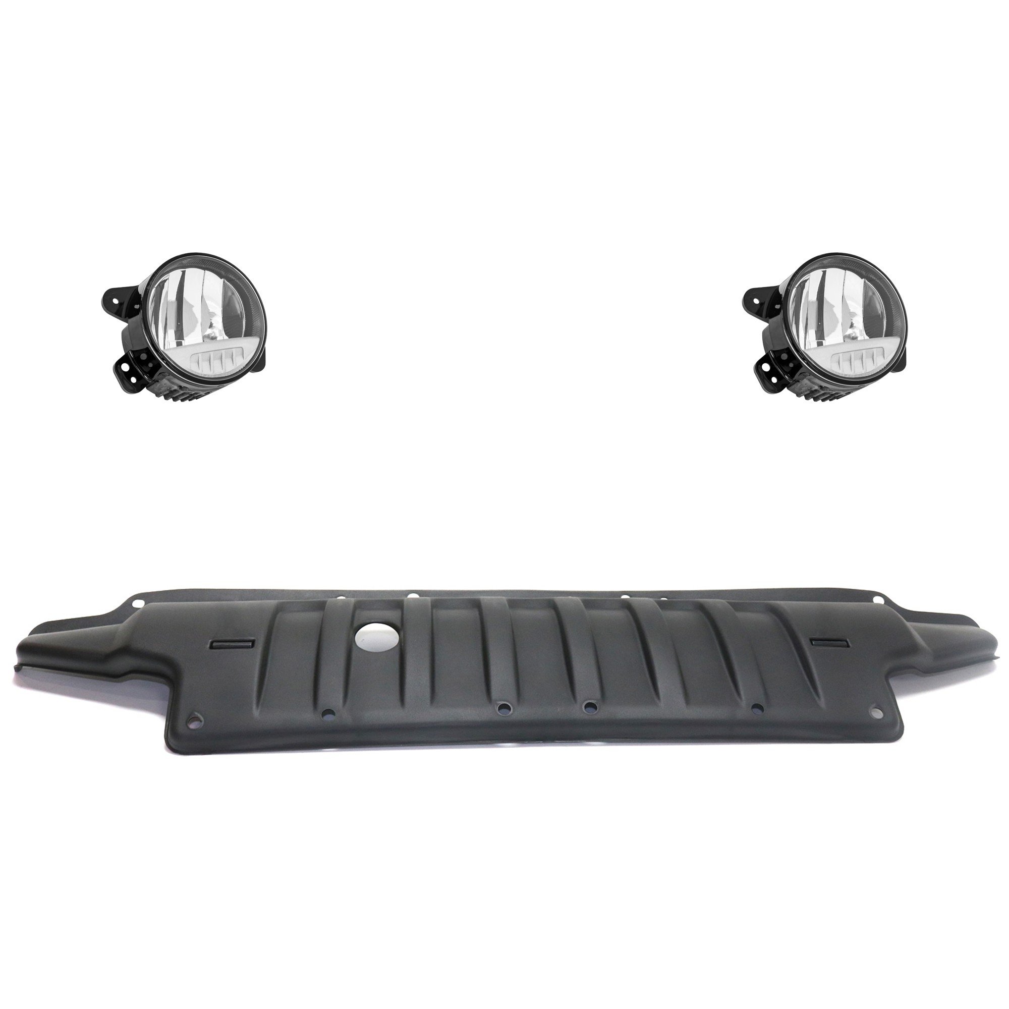 LED Fog Light Assembly Kit for Jeep Wrangler 2007-2017 & Wrangler JK 2018, 3-Piece, Right (Passenger) and Left (Driver), With Valance, Replacement