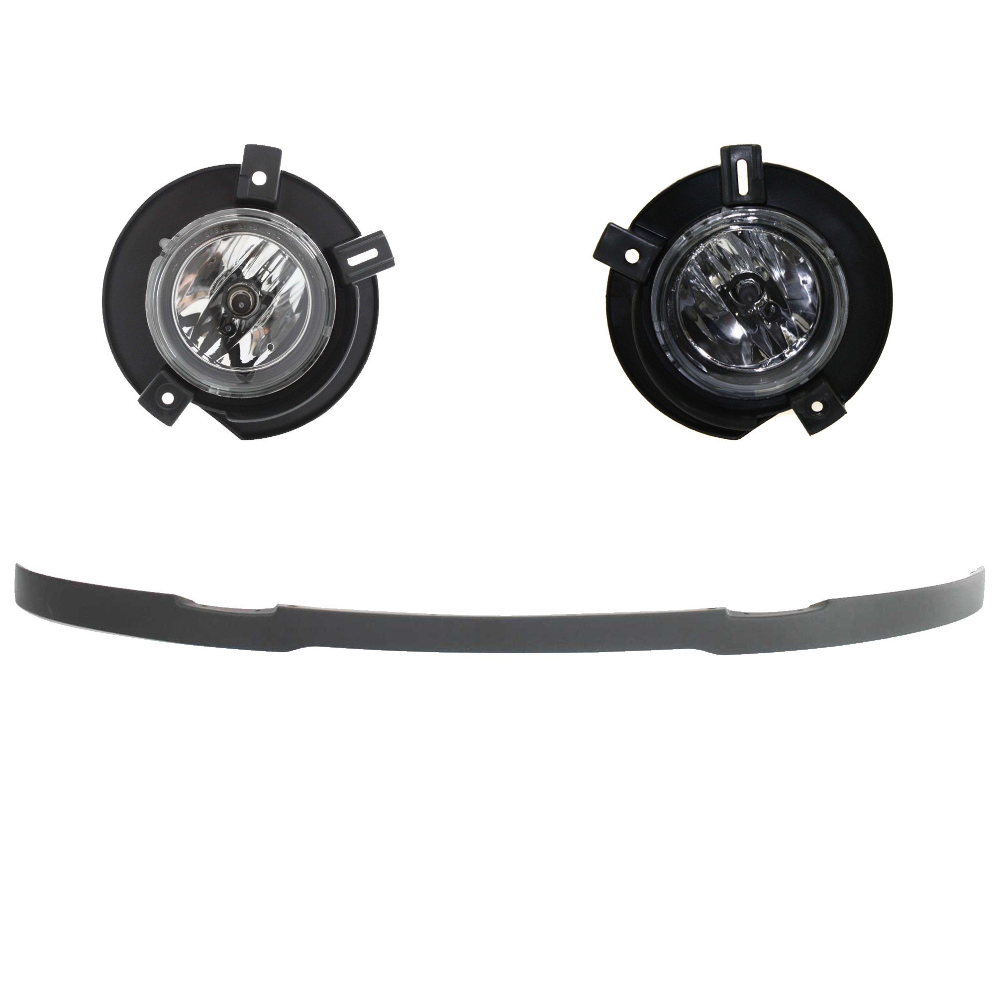 Fog Light Assembly Kit for Ford Explorer 2002-2005, Right (Passenger) and Left (Driver) Side, 3-Piece Halogen Kit with Valance, Replacement