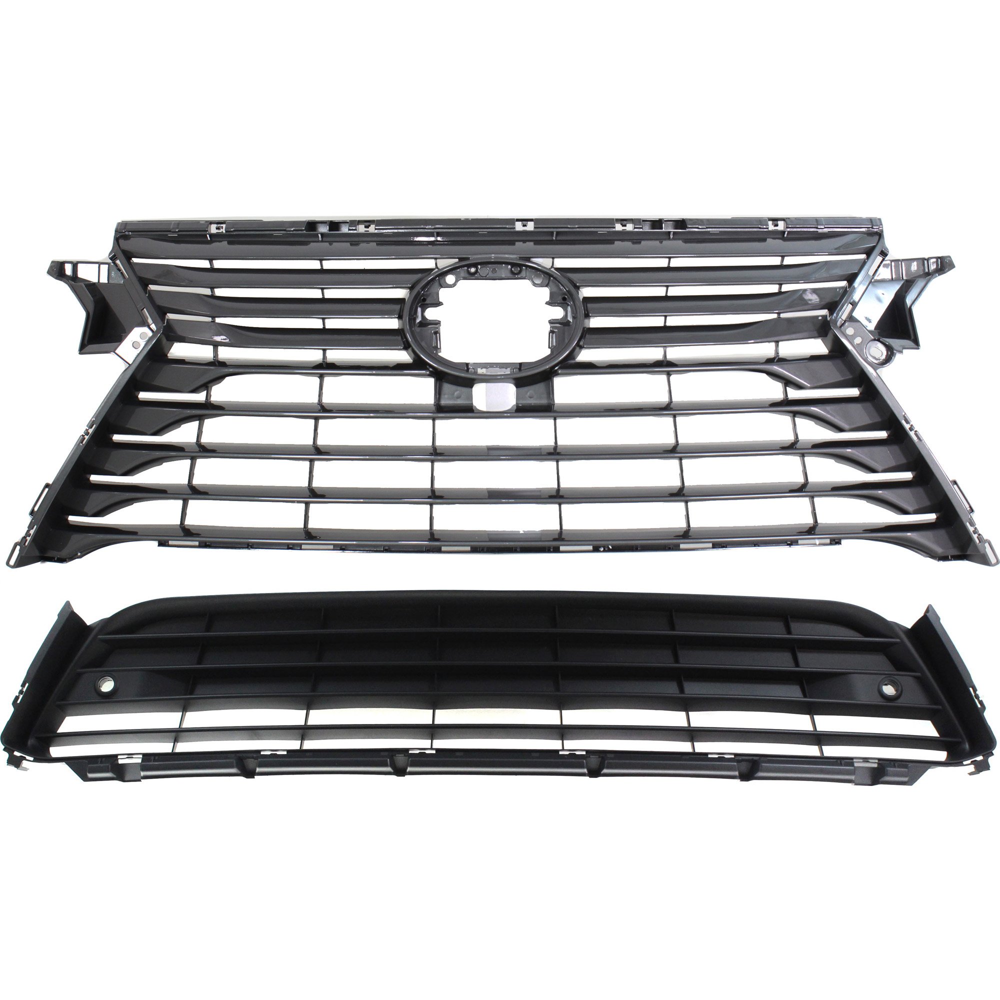 Grille Assembly for Lexus RX350/RX450H 2016-2018, 2-Piece Kit, Upper and Lower, Includes Bumper Grille, Excludes F Sport Package, Suitable for RX350, Canadian Manufactured, Replacement