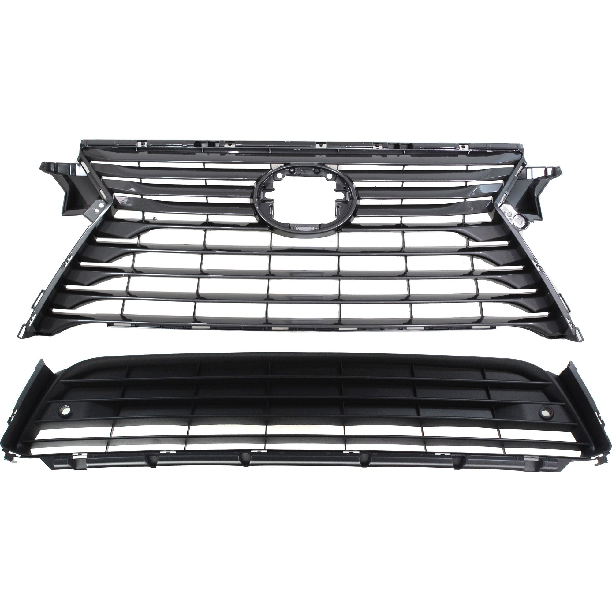 Grille Assembly Kit for 2016-2018 Lexus RX350/RX450H, 2-Piece Upper and Lower with Bumper Grille, Excluding F Sport Pkg, For RX350, Canada Built Models, Replacement