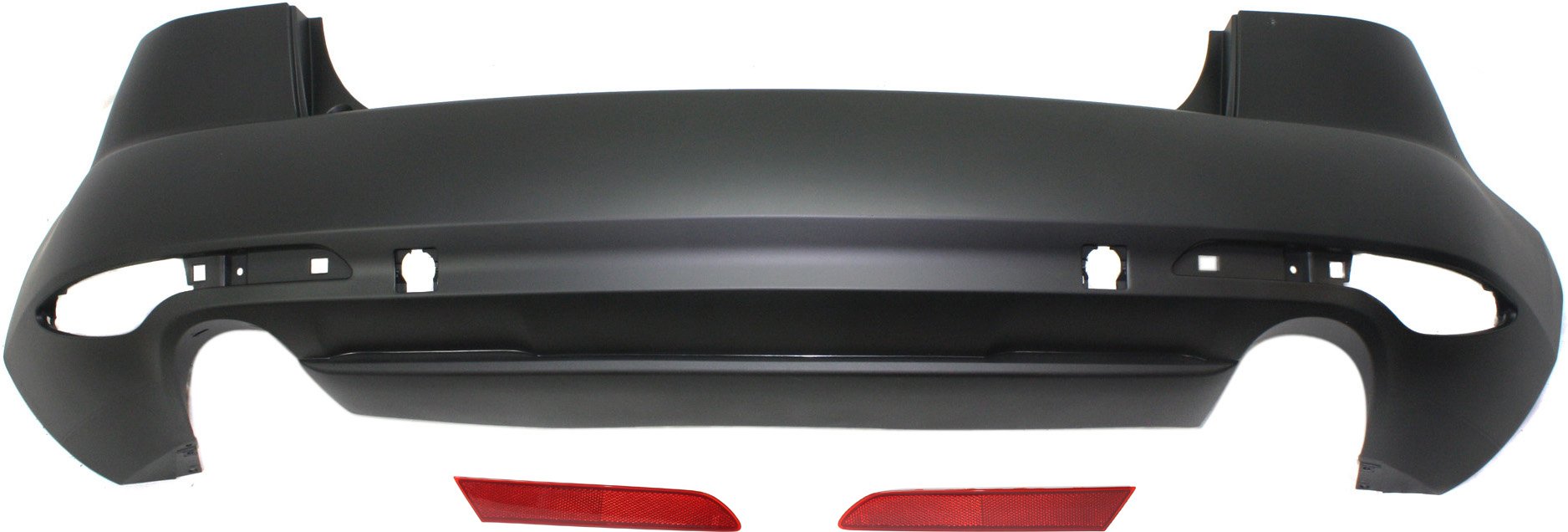 Rear Bumper Cover for 2010-2012 Mazda CX-7, 3-Piece Kit with Bumper Reflectors, Replacement