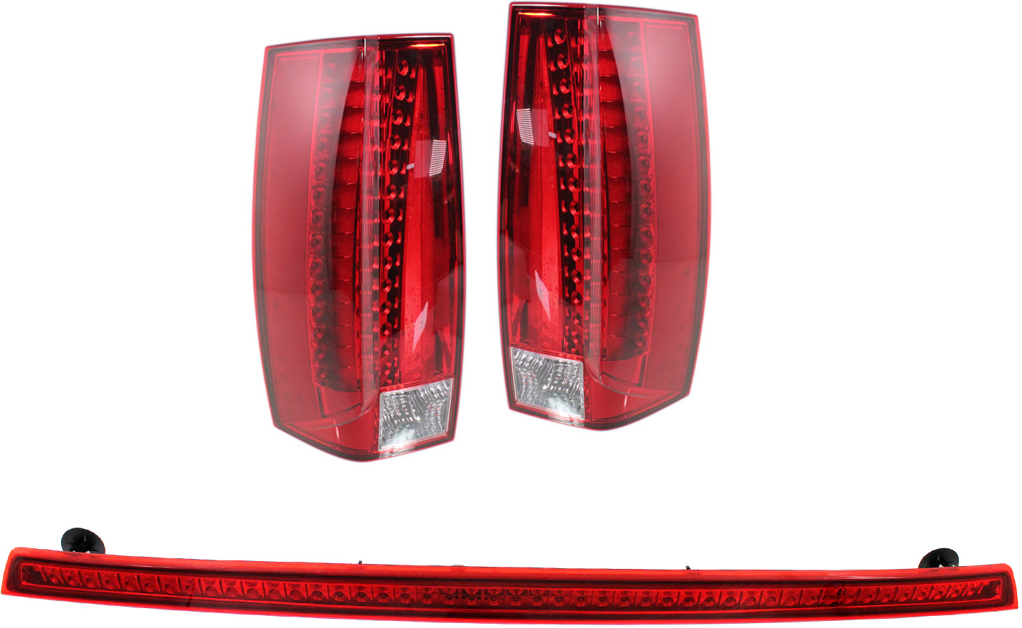 Tail Light Kit for 2007-2014 Cadillac Escalade/Escalade ESV, Right (Passenger) and Left (Driver) Side, 3-Piece with Third Brake Light Replacement