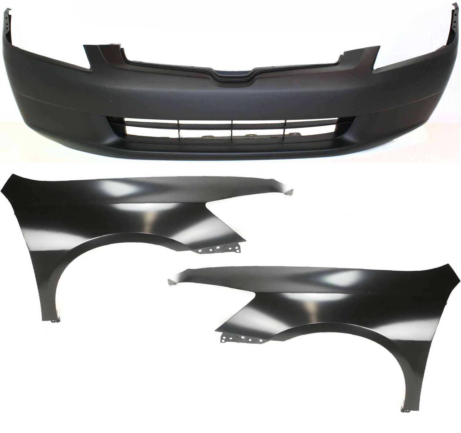 Front Fender Right (Passenger) and Left (Driver) for 2003-2005 Honda Accord, 3-Piece Kit Includes Bumper Cover Replacement