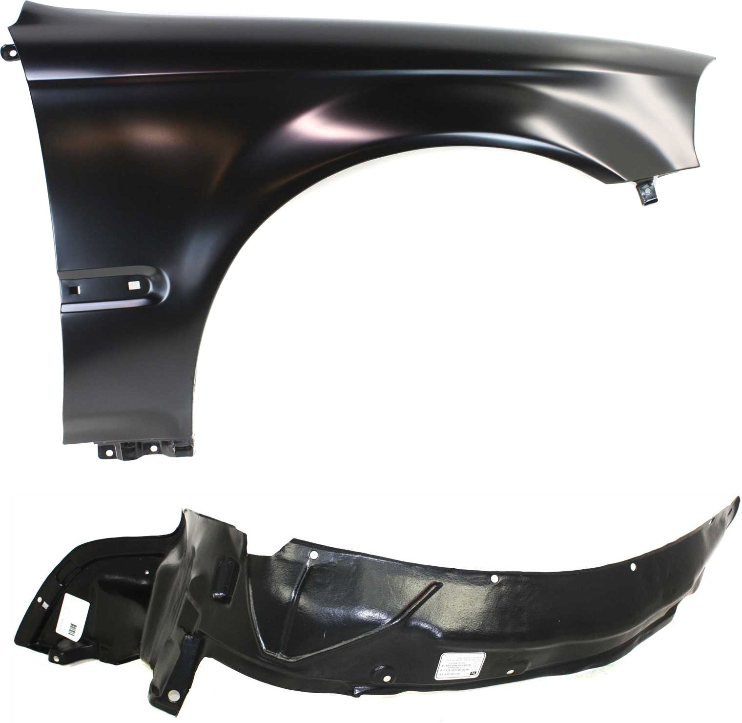 Front Fender Set for 1996-1998 Honda Civic, Includes Right (Passenger) Fender with Fender Liner, 2-Piece Replacement