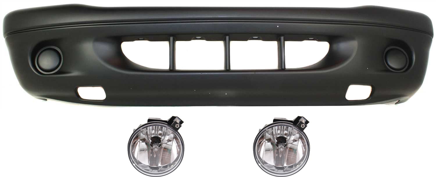 Front Bumper Cover for Dodge Dakota 2001-2004, 3-Piece Kit with Fog Lights, Replacement