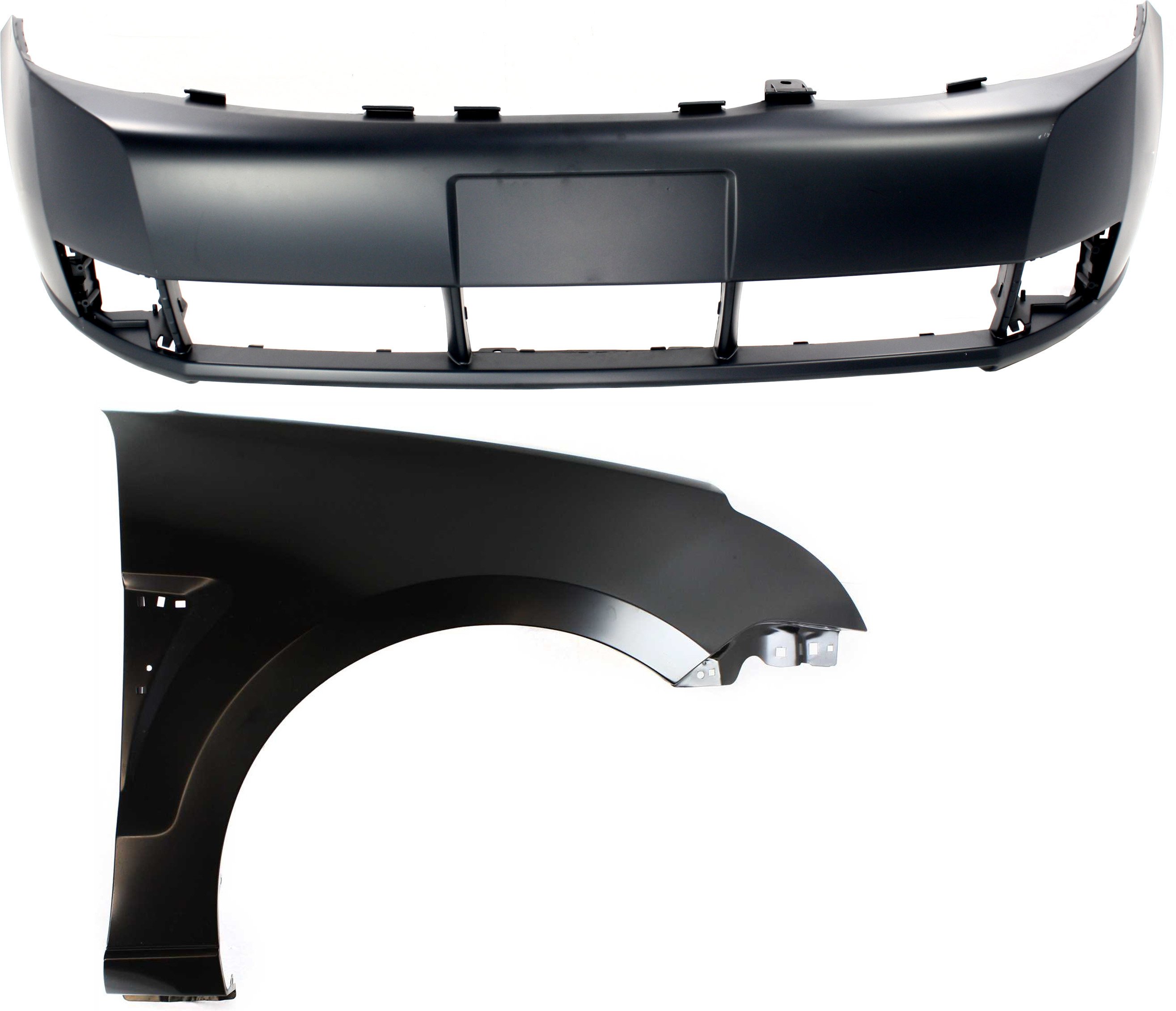 Front Bumper Cover for Ford Focus 2008-2011, 2-Piece Kit Includes Fender, Replacement