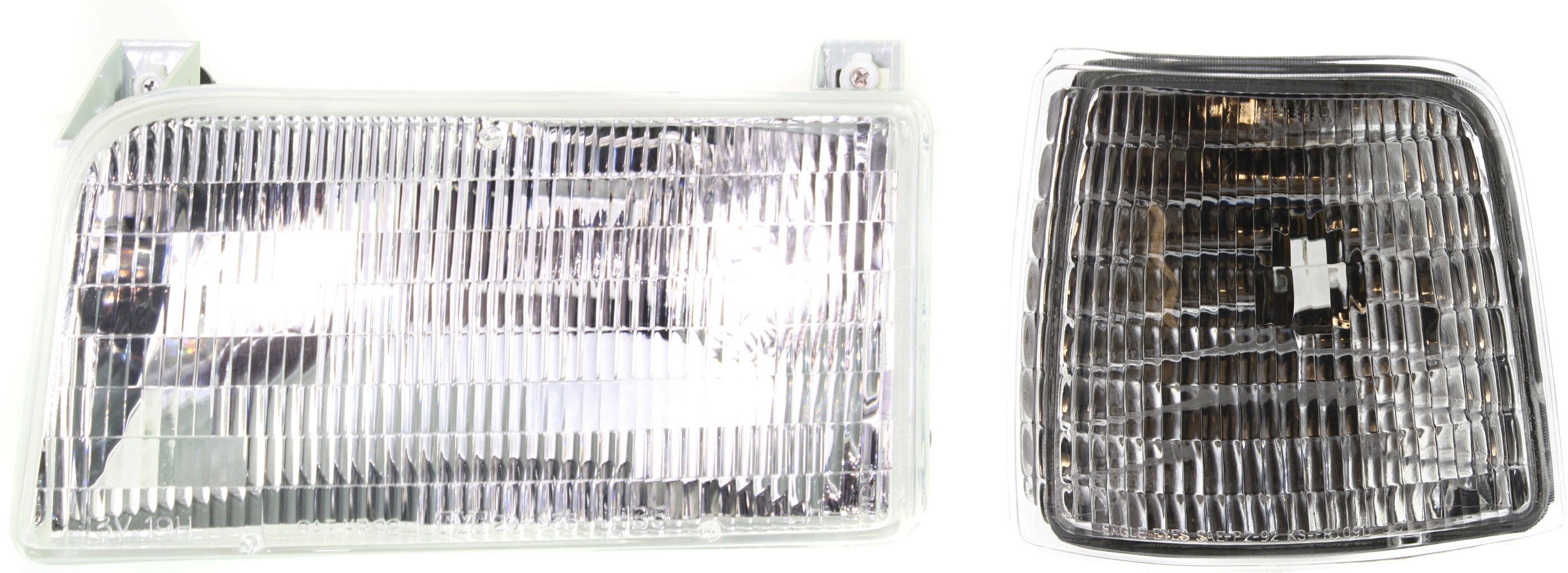 Headlight Assembly Kit for Ford F-Series (1992-1997) with Left (Driver) Side Halogen Light, 2-Piece Set, Includes Corner Light, Replacement