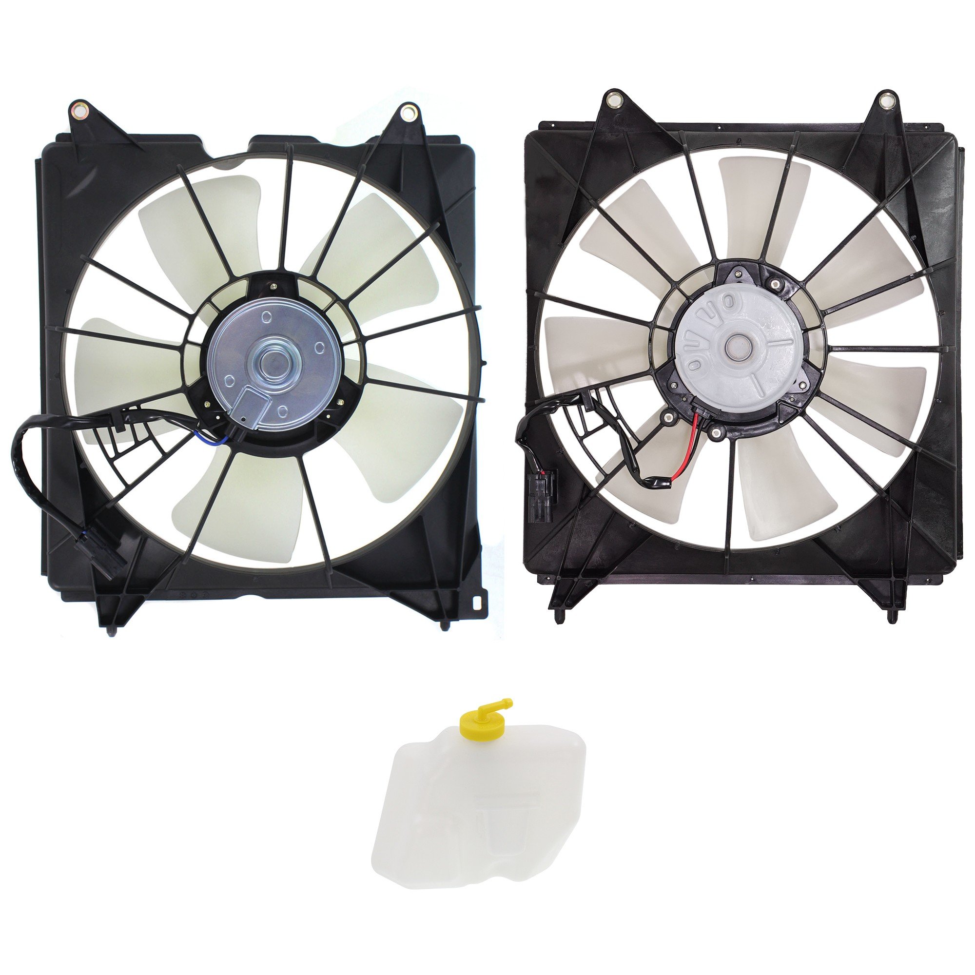 Cooling Fan Assembly Kit for Honda Accord 2013-2017, 3-Piece set including Coolant Reservoir, Replacement