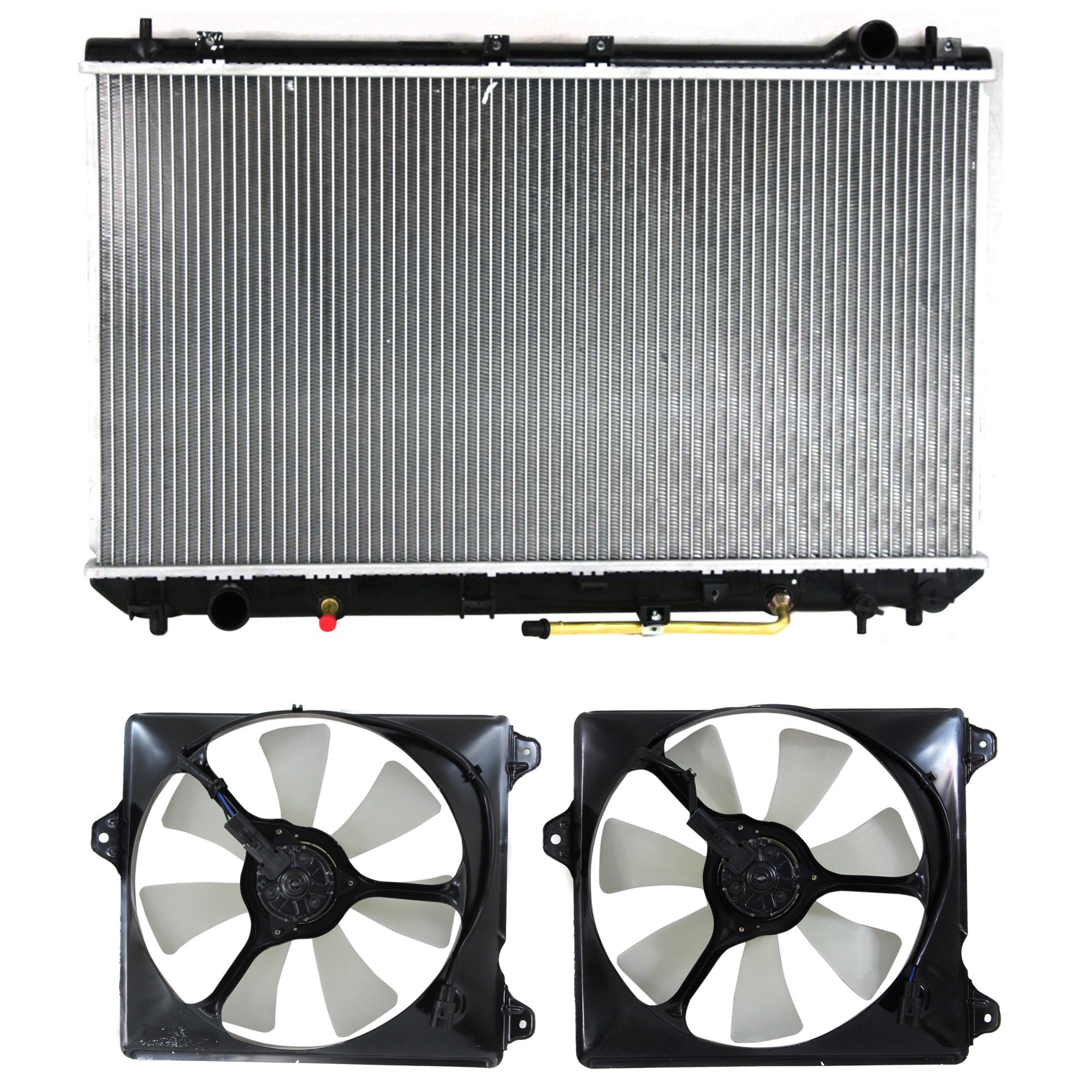 Radiator and Fan Kit for 1997-1999 Toyota Camry/1997-1998 ES300, 3-Piece Kit, 6 Cylinder, 3.0L with Right (Passenger) and Left (Driver) Side Fans, Replacement