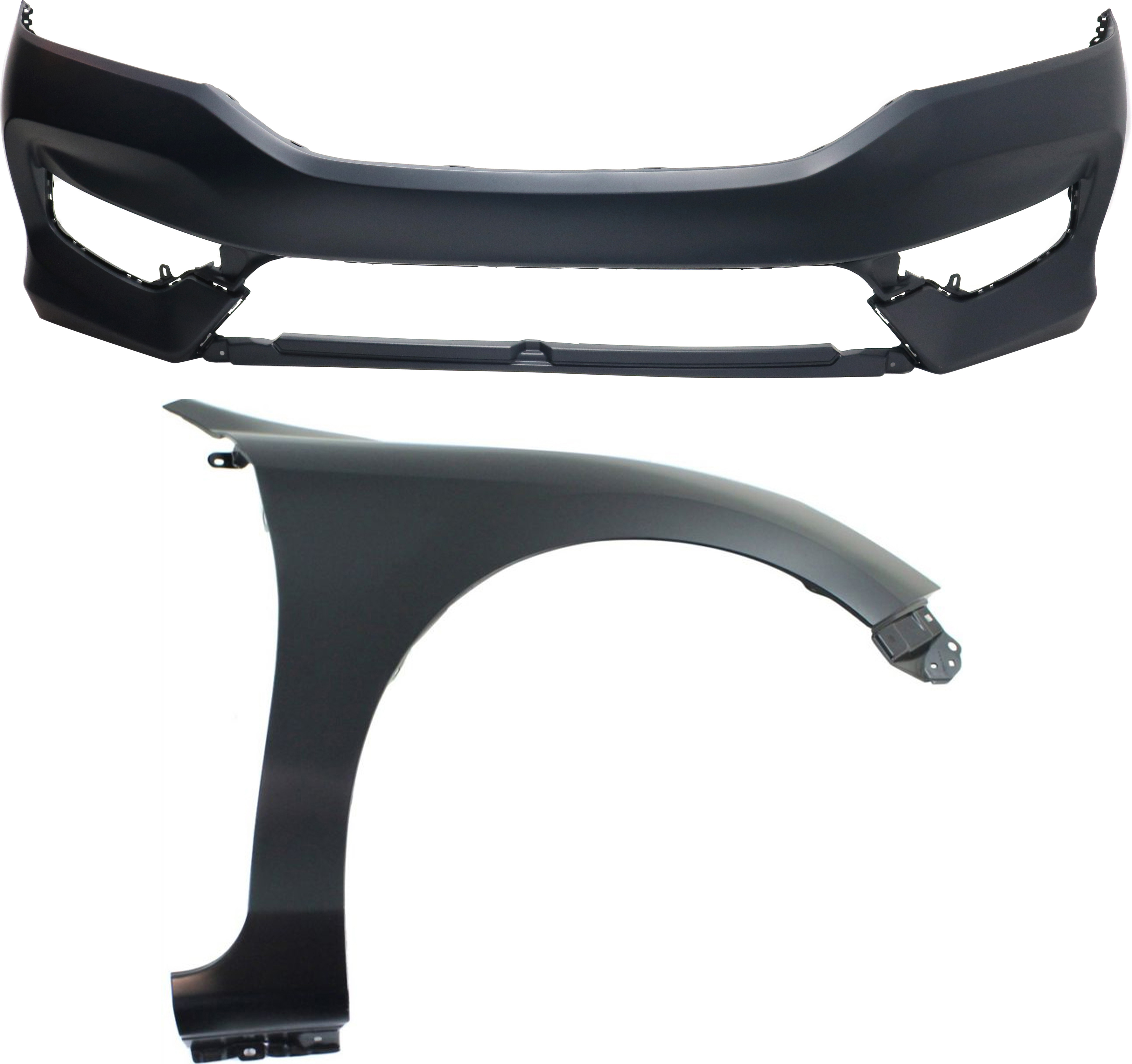 Front Bumper Cover for Honda Accord 2016-2017, 2-Piece Kit with Right (Passenger) Fender Replacement