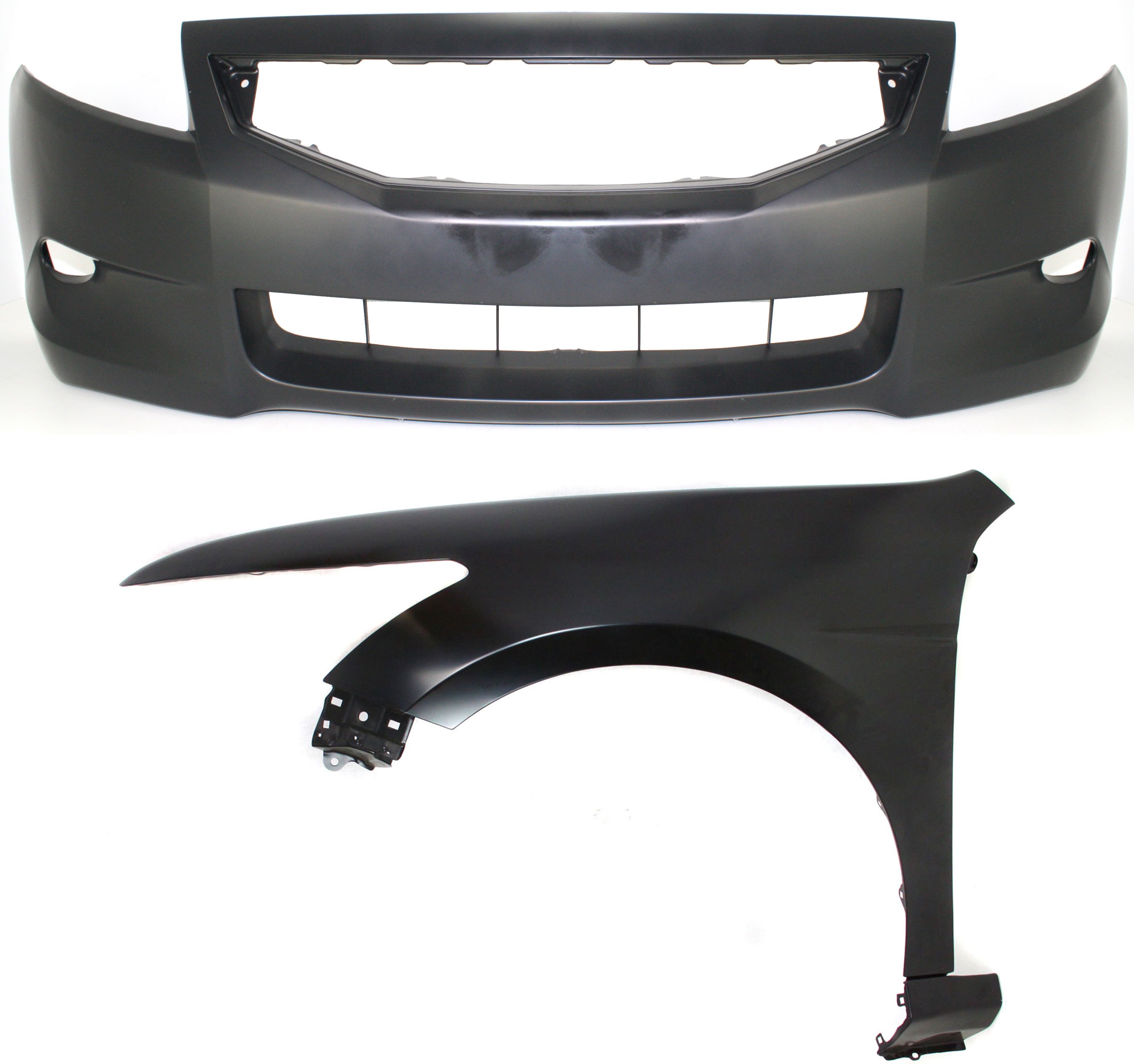 Front Bumper Cover for Honda Accord 2008-2010, 2-Piece Kit with Left (Driver) Fender Replacement