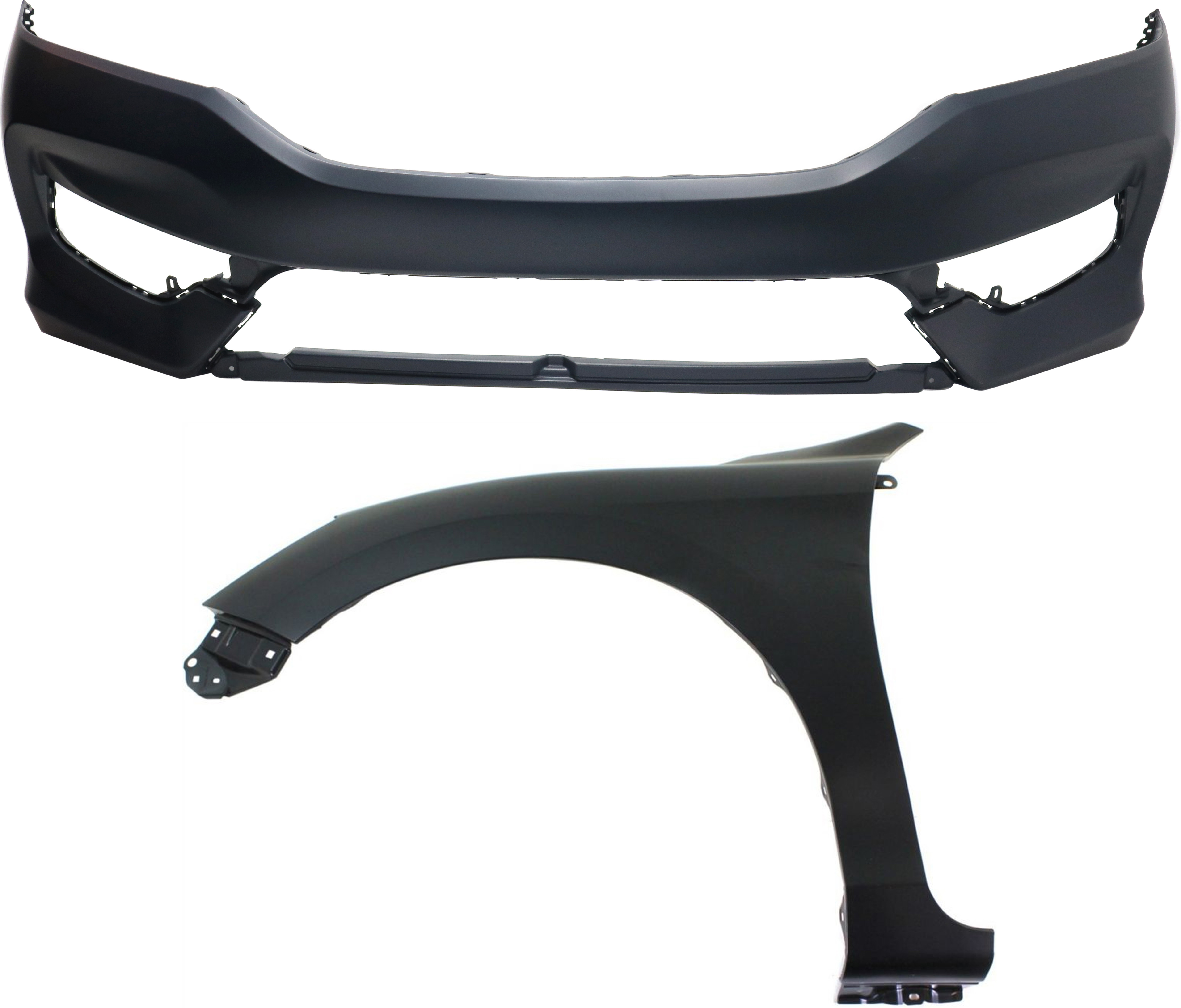 Front Bumper Cover Kit for 2016-2017 Honda Accord, 2-Piece with Left (Driver) Side Fender Replacement