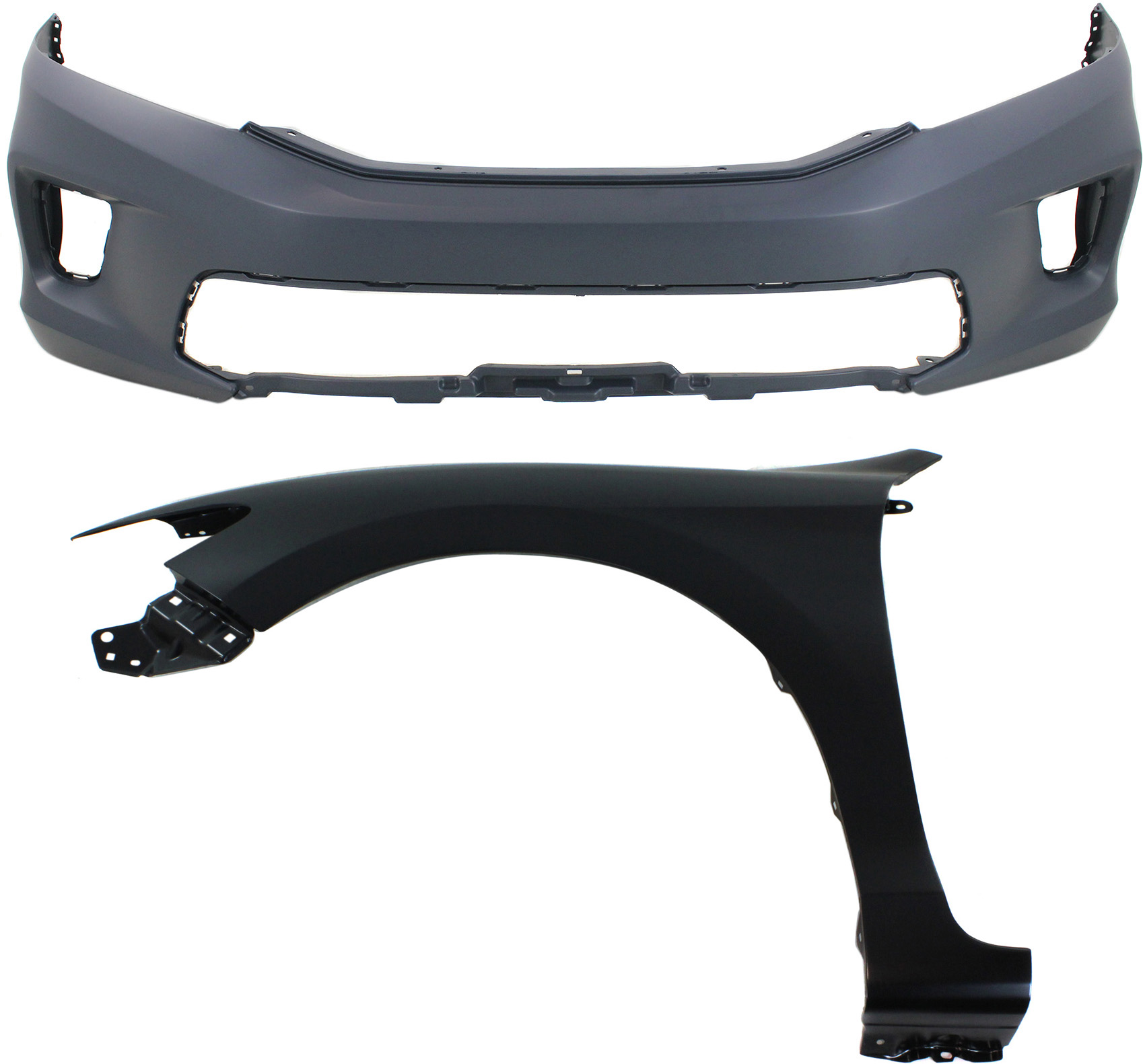 Front Fender Left (Driver) for Honda Accord 2013-2015, 2-Piece Kit, Includes Bumper Cover, Replacement