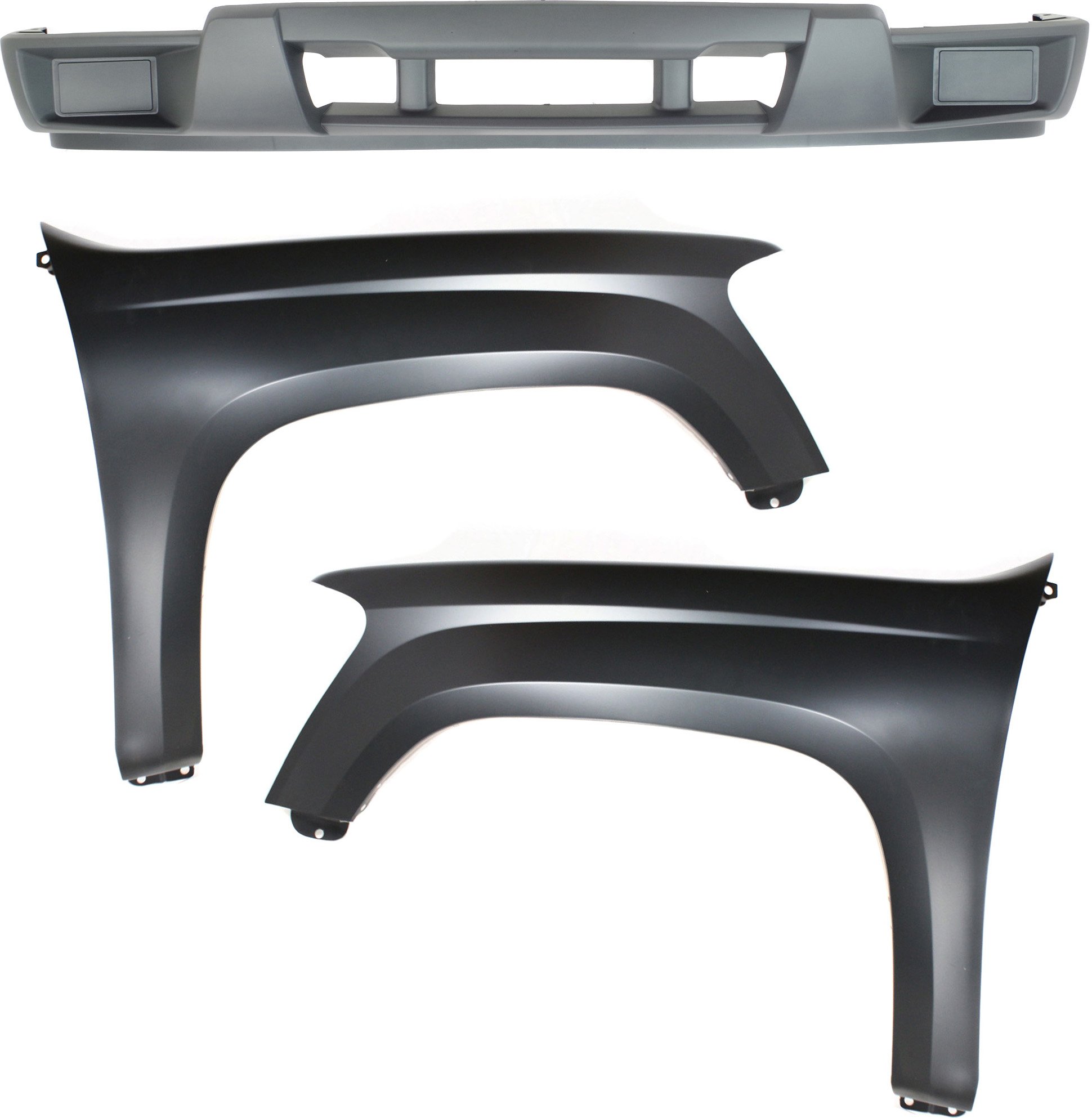 Front Fender Right (Passenger) and Left (Driver) for Chevrolet Canyon/Colorado 2004-2012, 3-Piece Kit Includes Bumper Cover, Replacement