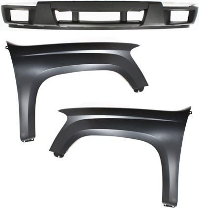 Front Fender Right (Passenger) and Left (Driver) for Chevrolet Canyon/Colorado 2004-2012, 3-Piece Kit Includes Bumper Cover Replacement