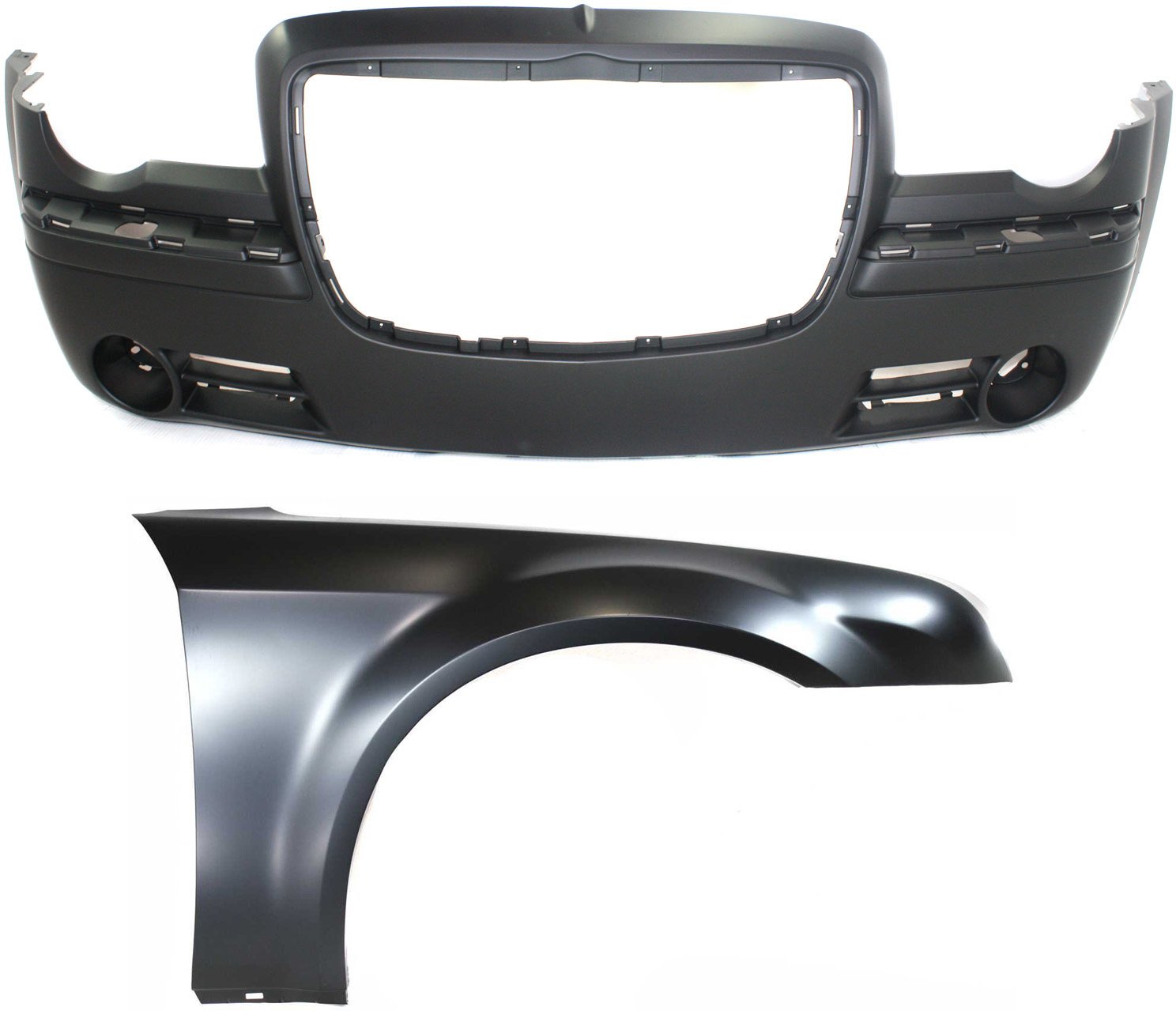Front Bumper Cover Kit for Chrysler 300 2005-2010, 2-Piece with Fender, Replacement