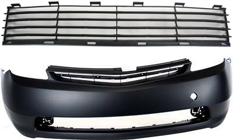 Front Bumper Cover with Bumper Grille for Toyota Prius (2004-2009) 2-Piece Kit Replacement