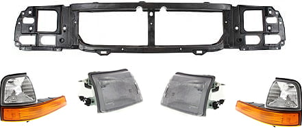 Replacement Header Panel for Ford Ranger 1998-2000 with 5-Piece Kit, Includes Corner Lights and Headlights