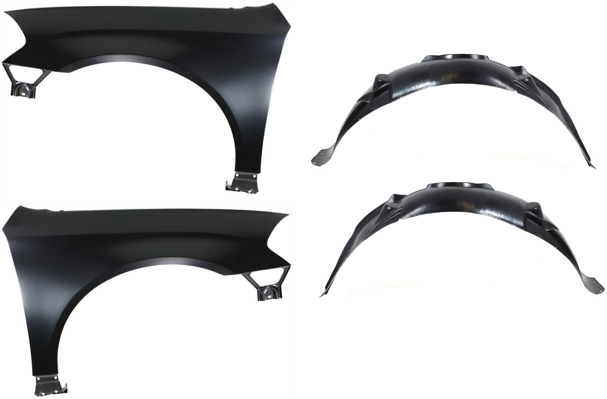 Front Fender Right (Passenger) and Left (Driver) for Chevrolet Impala 2006-2013, 4-Piece Kit with Fender Liners, Replacement