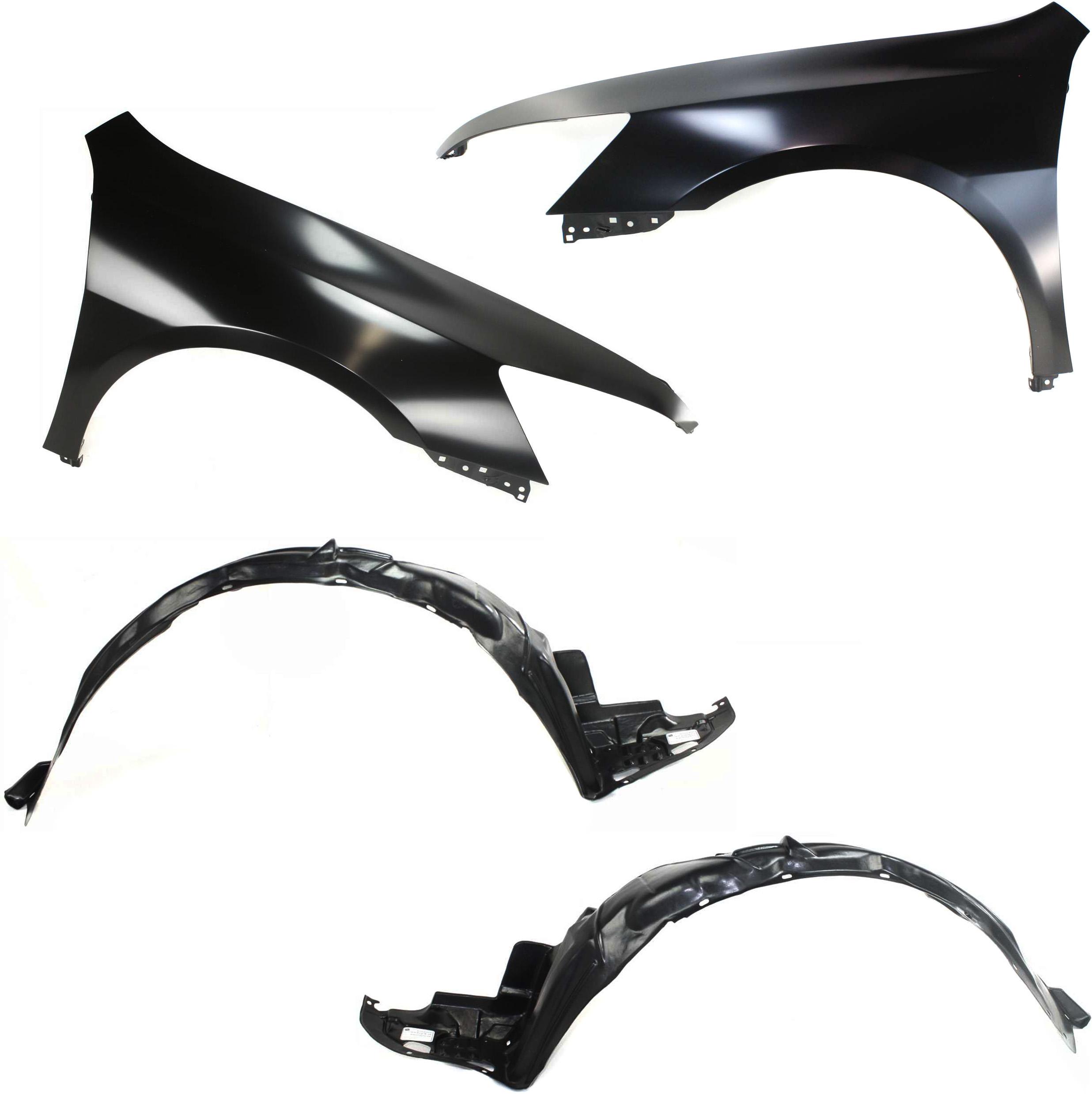 Front Fender for Honda Accord 2003-2007, Right (Passenger) and Left (Driver), 4-Piece Kit with Fender Liners, Replacement