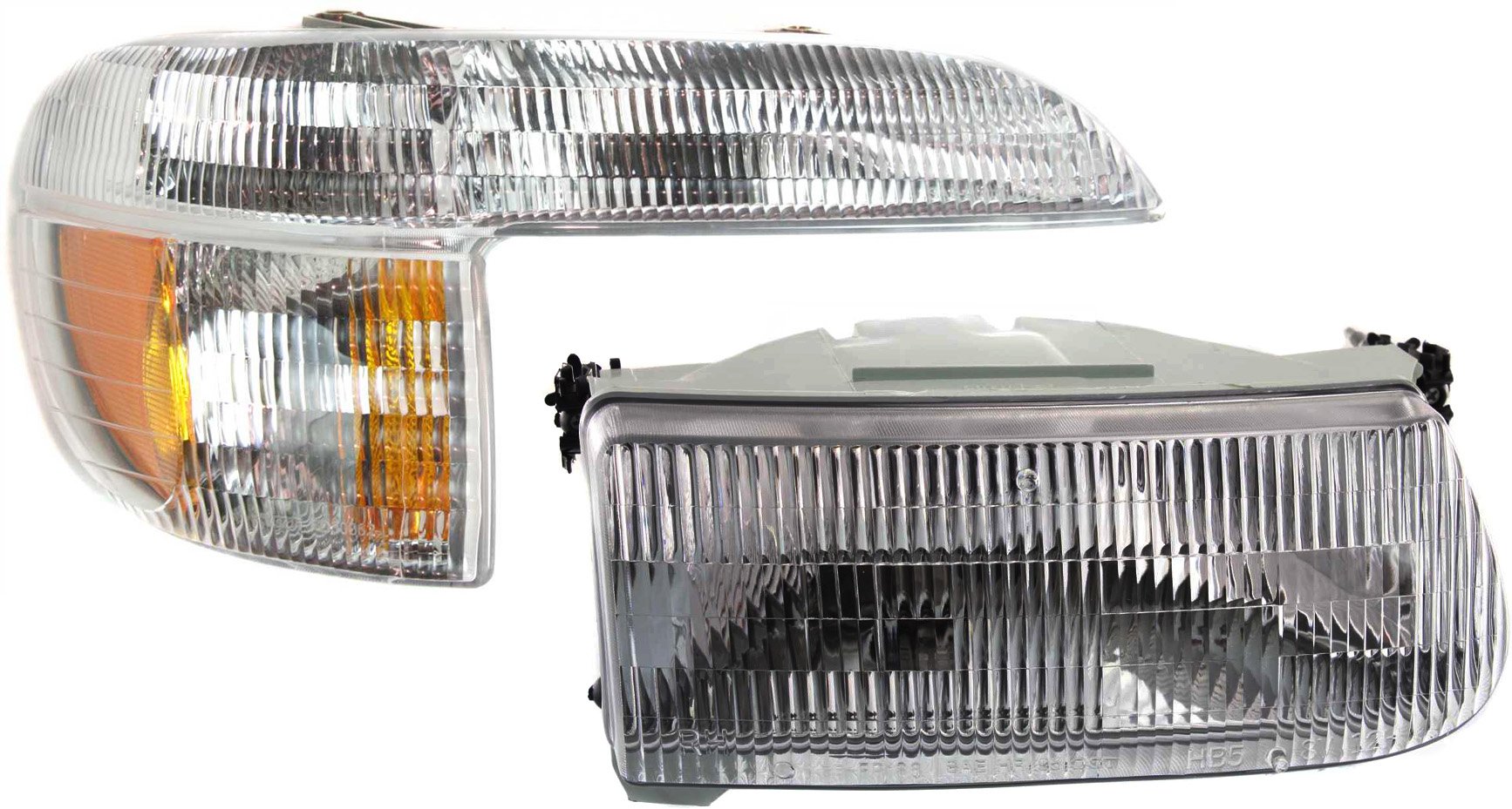 Headlight Assembly Kit for Ford Explorer 1995-2001 / Mountaineer 1997, Right (Passenger), Halogen, 2-Piece Kit, with Corner Light, Replacement