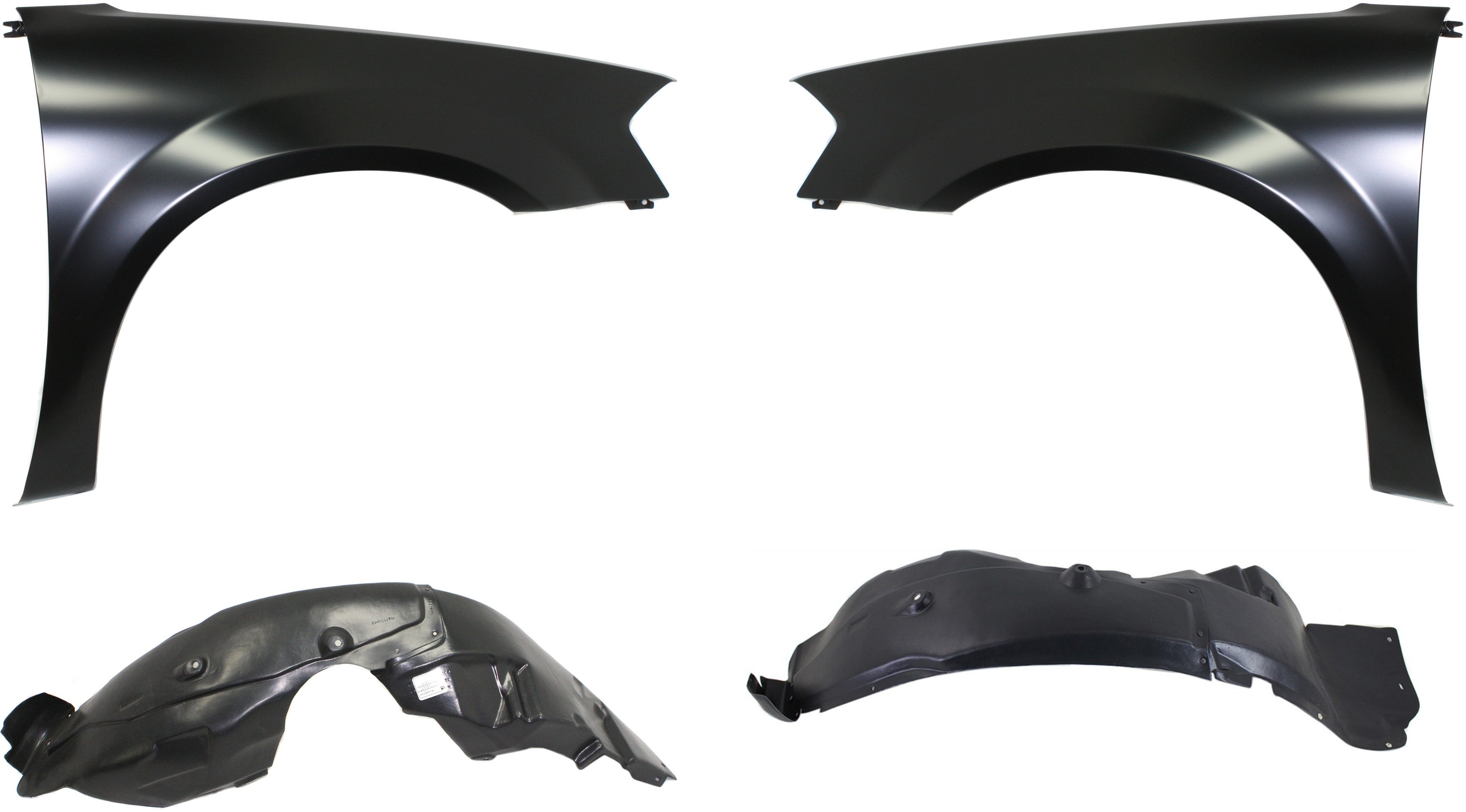Front Fender Set for Dodge Avenger 2011-2014, Right (Passenger) and Left (Driver), 4-Piece Kit with Fender Liners, Replacement
