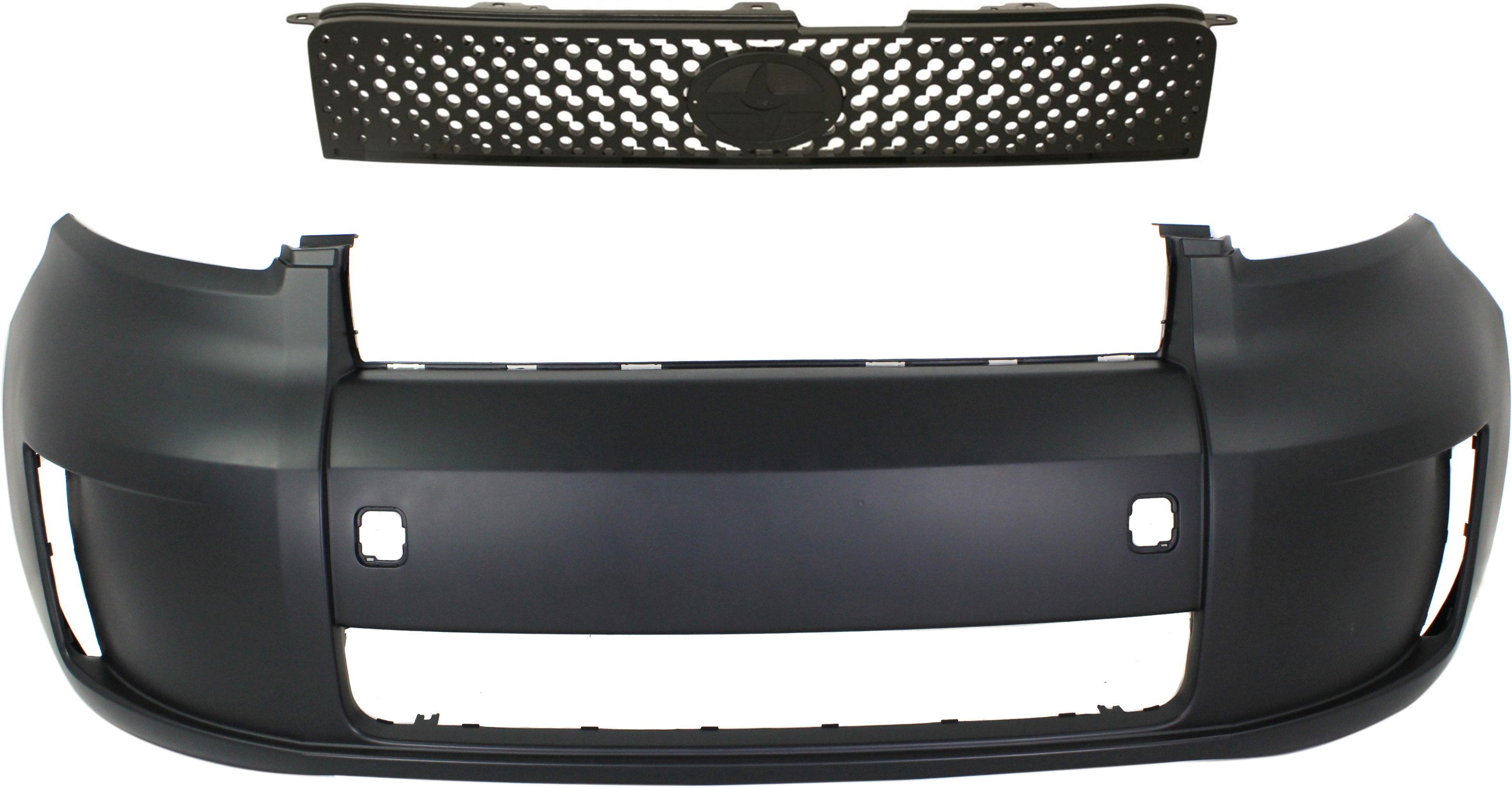 Front Bumper Cover for Scion XB 2008-2010, Primed (Ready to Paint), 2-Piece Kit with Grille, Replacement