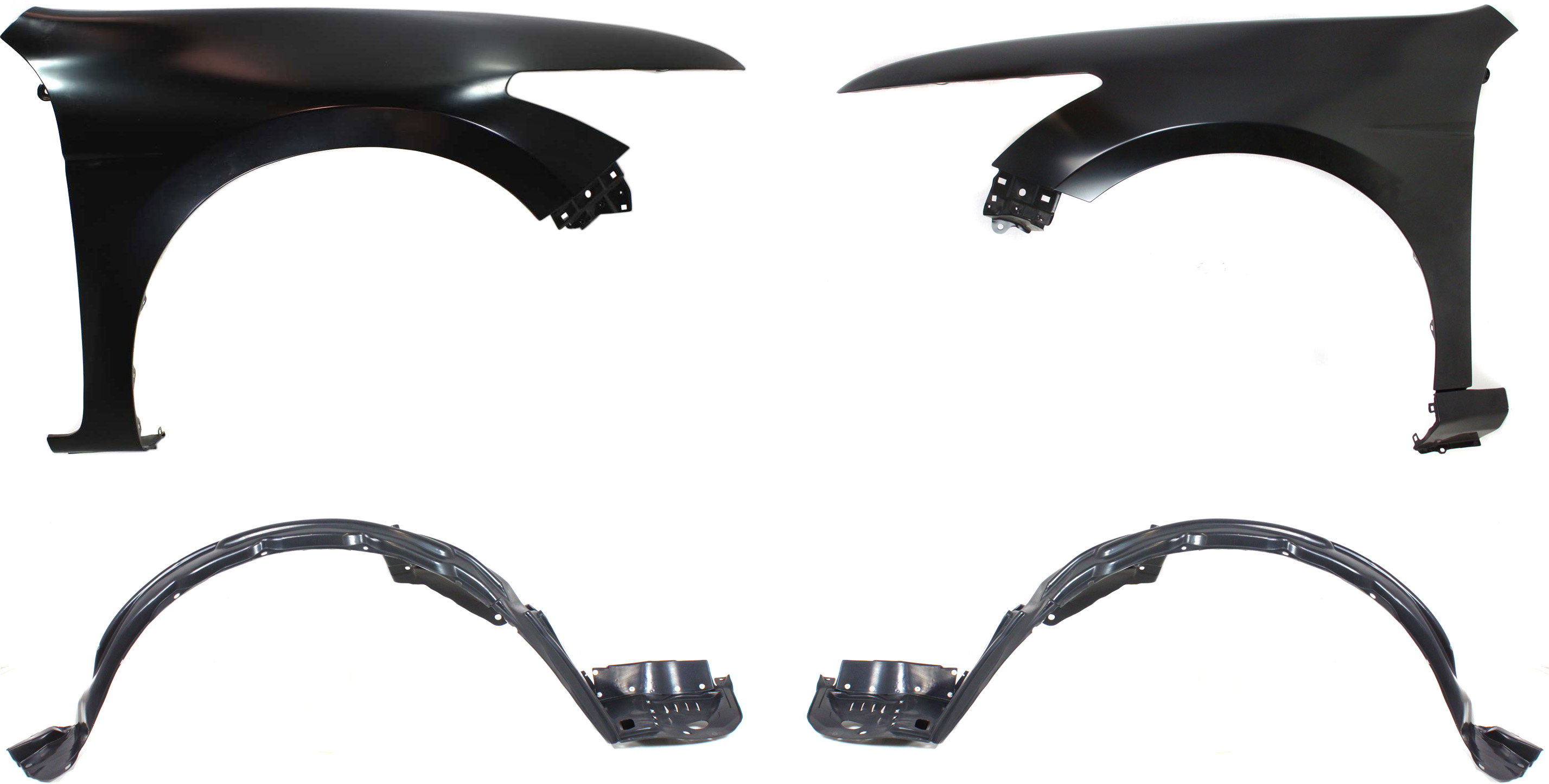 Front Fender Kit for Honda Accord 2008-2012, Right (Passenger) and Left (Driver), 4-Piece Set, Includes Fender Liner Replacement