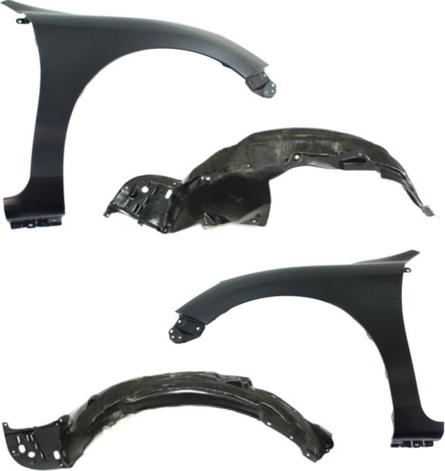 Front Fender Right (Passenger) and Left (Driver) for Honda Accord 2013-2015, 4-Piece Kit with Fender Liners, Replacement