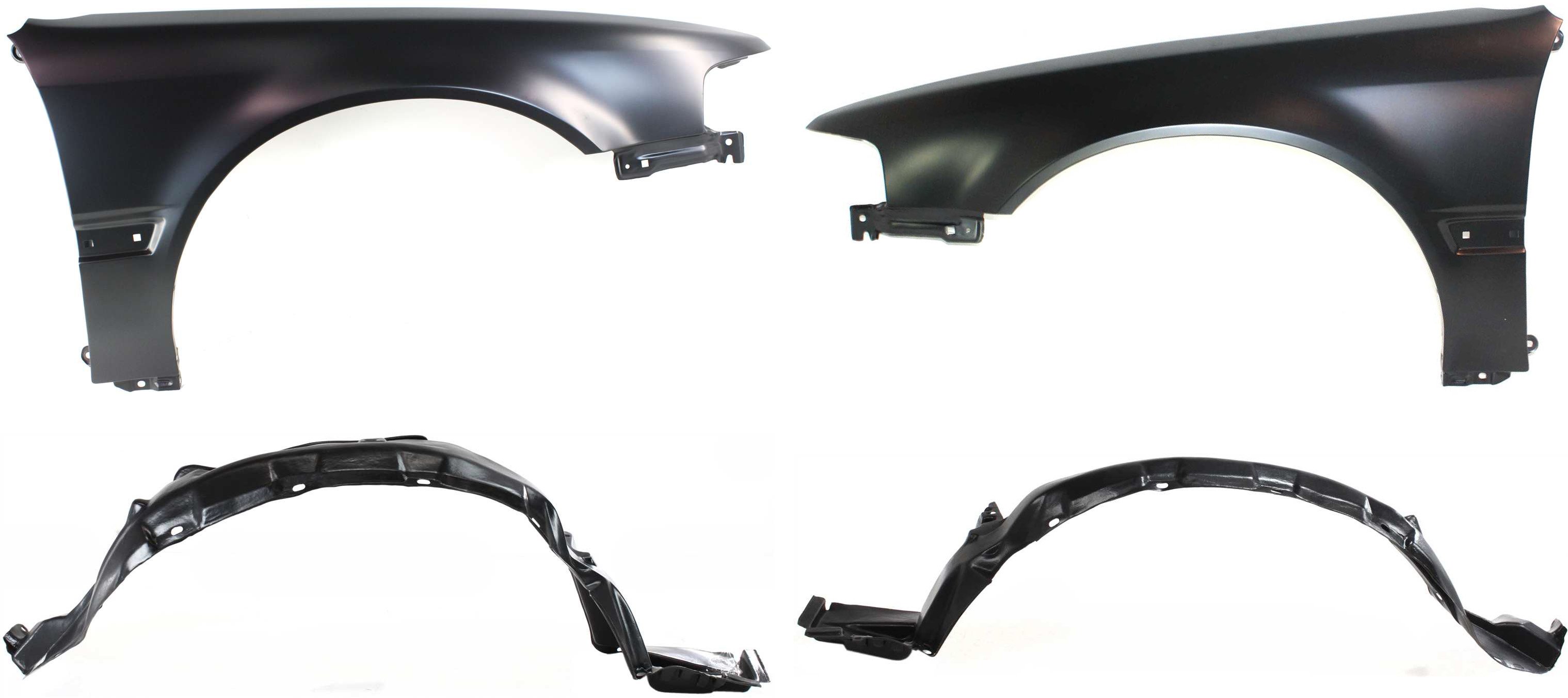 Front Fender Kit for 1990-1993 Honda Accord, Right (Passenger) and Left (Driver), 4-Piece with Fender Liners Replacement