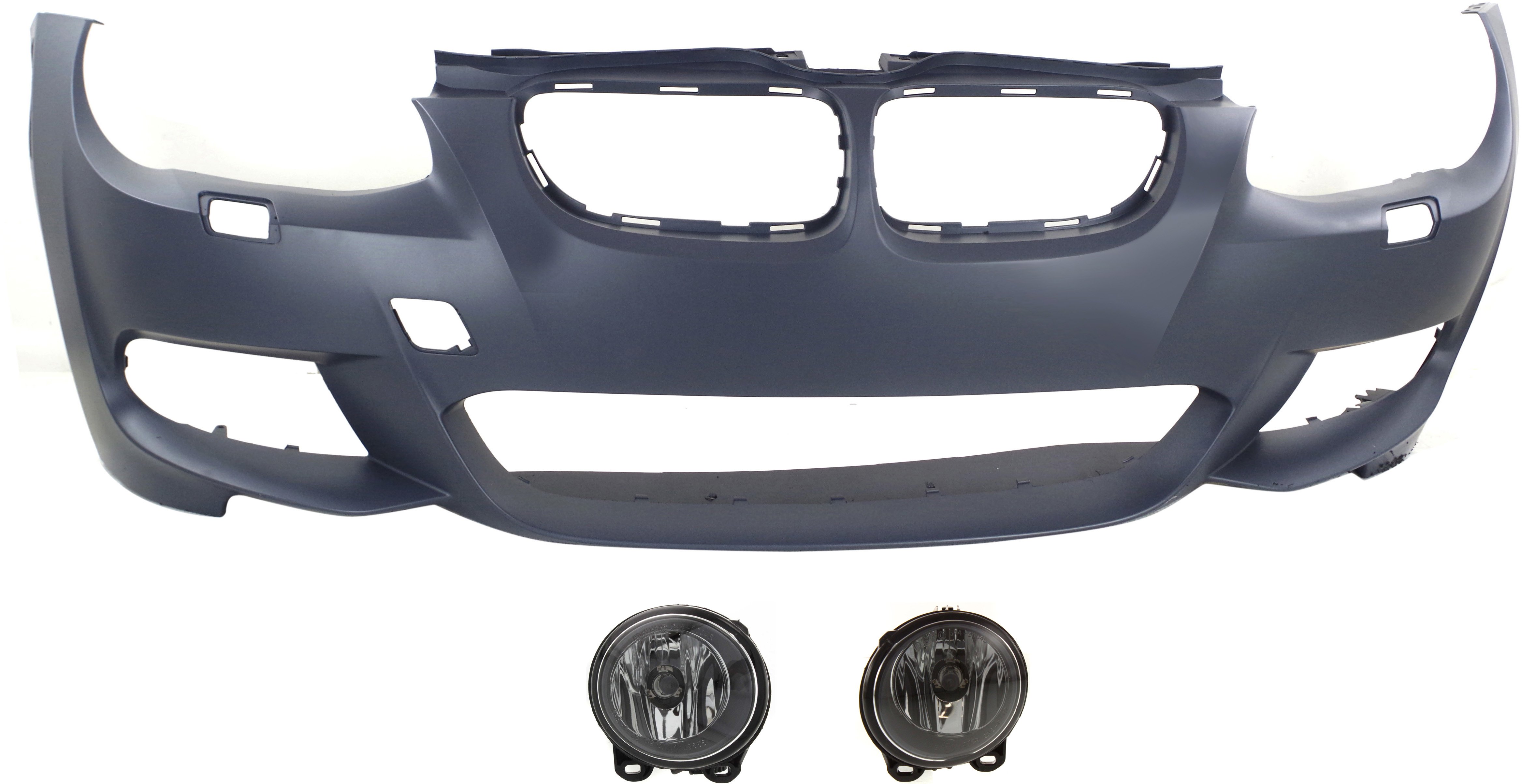 Front Bumper Cover for BMW 3-Series (2011-2013) - 3-Piece Kit with Fog Lights, Replacement - Fits Models: for 328i, 335i, 340i.