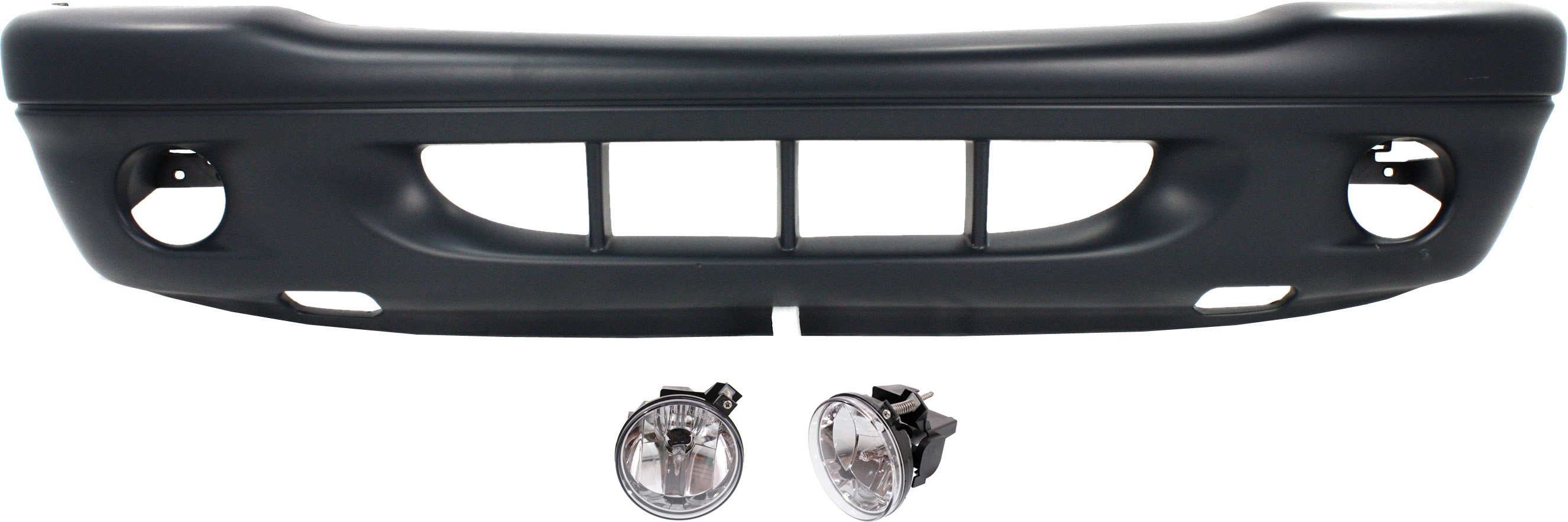 Front Bumper Cover Kit for Dodge Dakota 2001-2002, 3-Piece Set with Fog Lights, Replacement