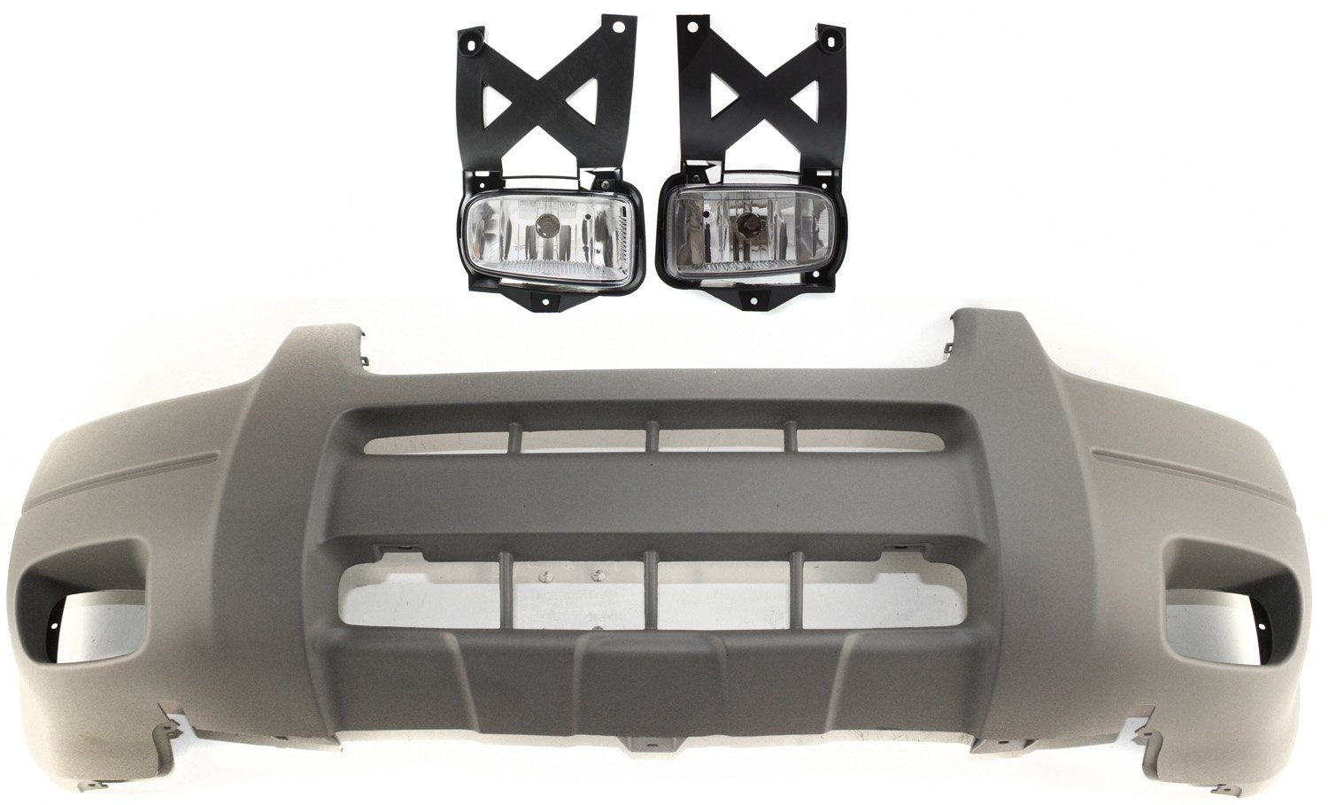 Front Bumper Cover for Ford Escape 2001-2004, Textured 3-Piece kit with Fog Lights, Replacement