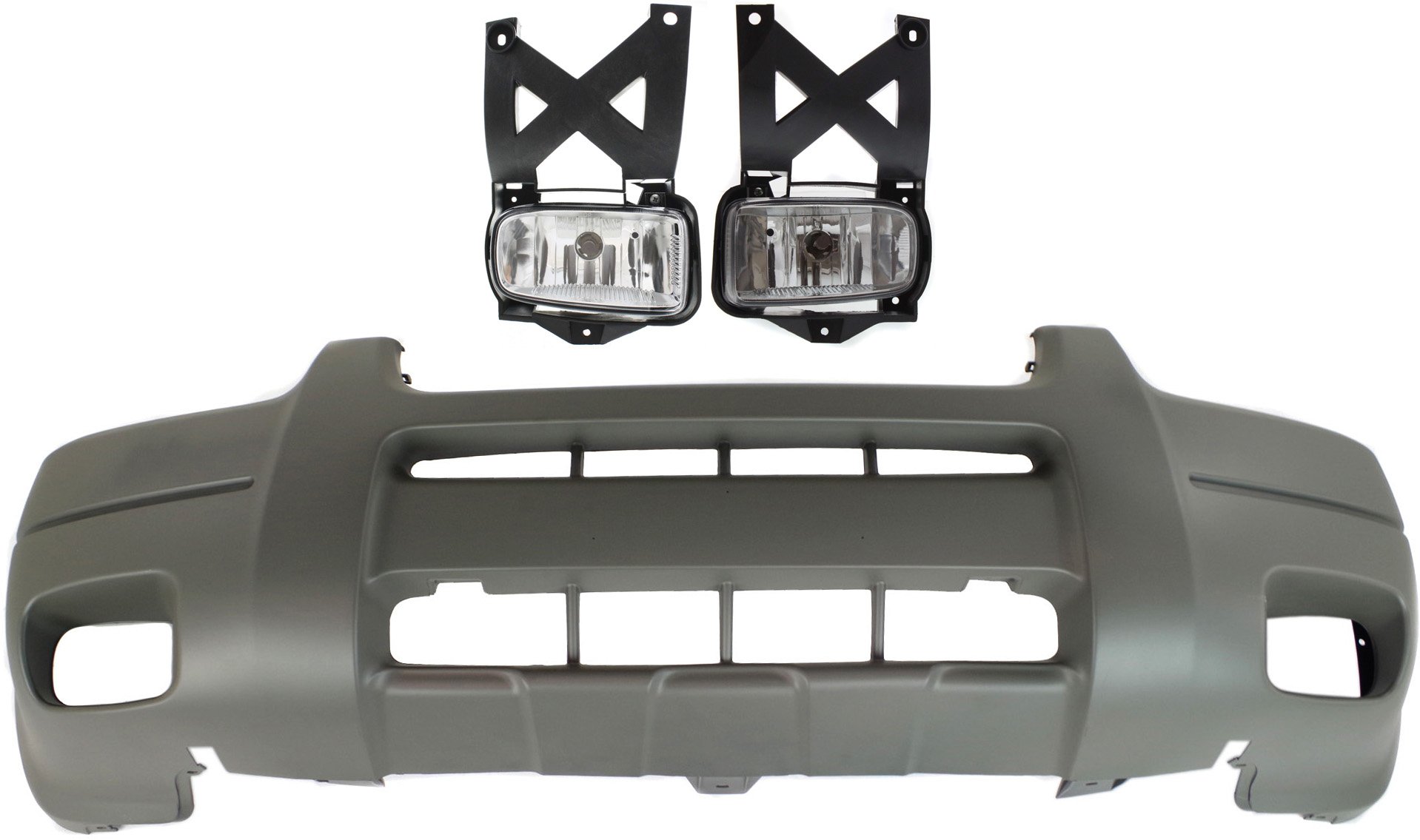 Front Bumper Cover for Ford Escape 2001-2004, Textured 3-Piece Kit with Fog Lights, Replacement