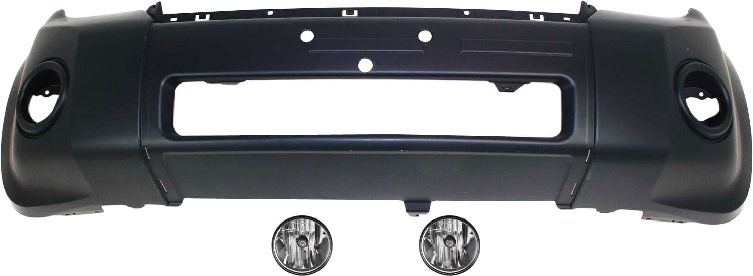 Front Bumper Cover for 2008-2010 Ford Escape, 3-Piece Kit with Fog Lights, Direct Replacement