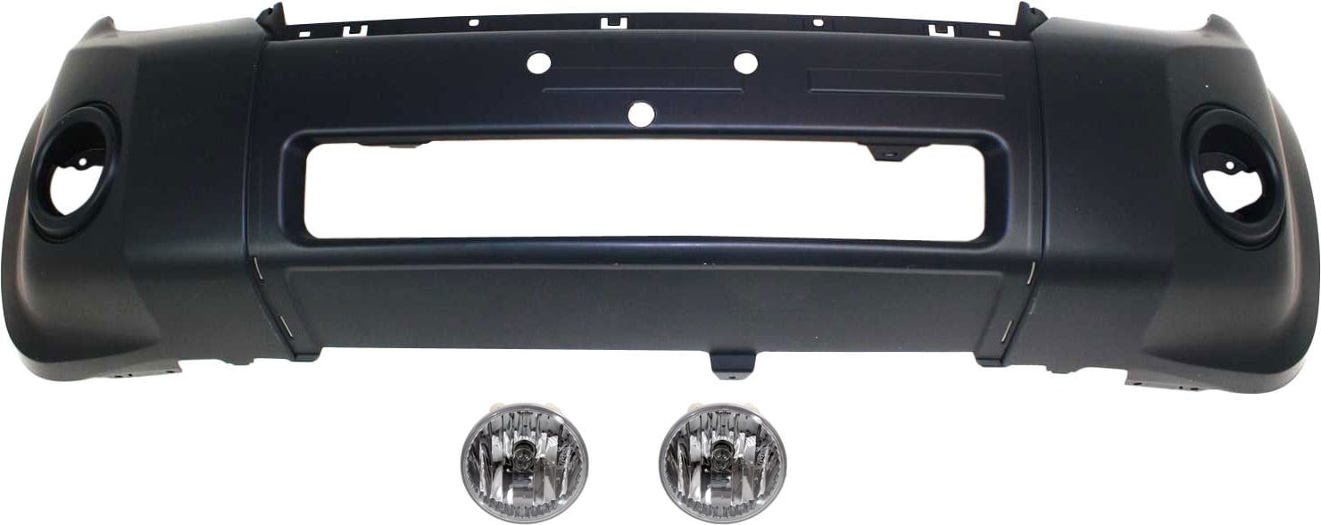 Front Bumper Cover Replacement Kit for Ford Escape 2010-2012, 3-Piece Set, Includes Fog Lights