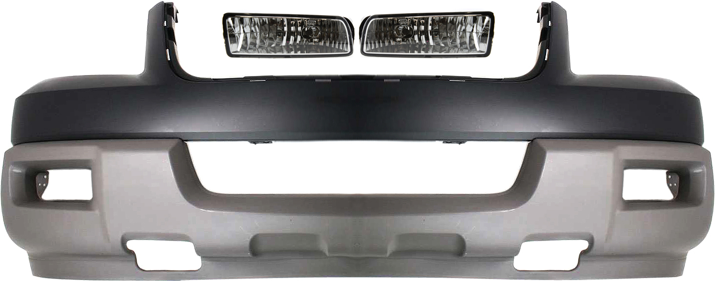 Front Bumper Cover Kit for 2003 Ford Expedition, 3-Piece with Fog Lights, Replacement